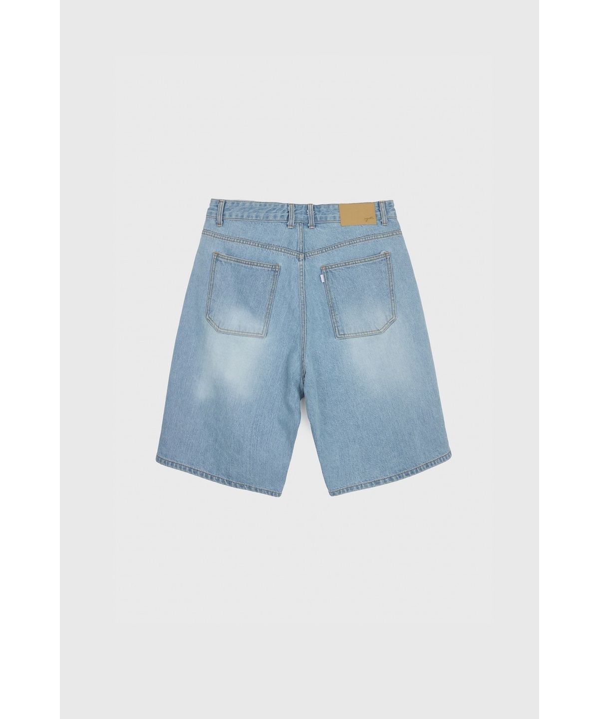 유스(YOUTH) Straight Half Denim Pants - Light Blue