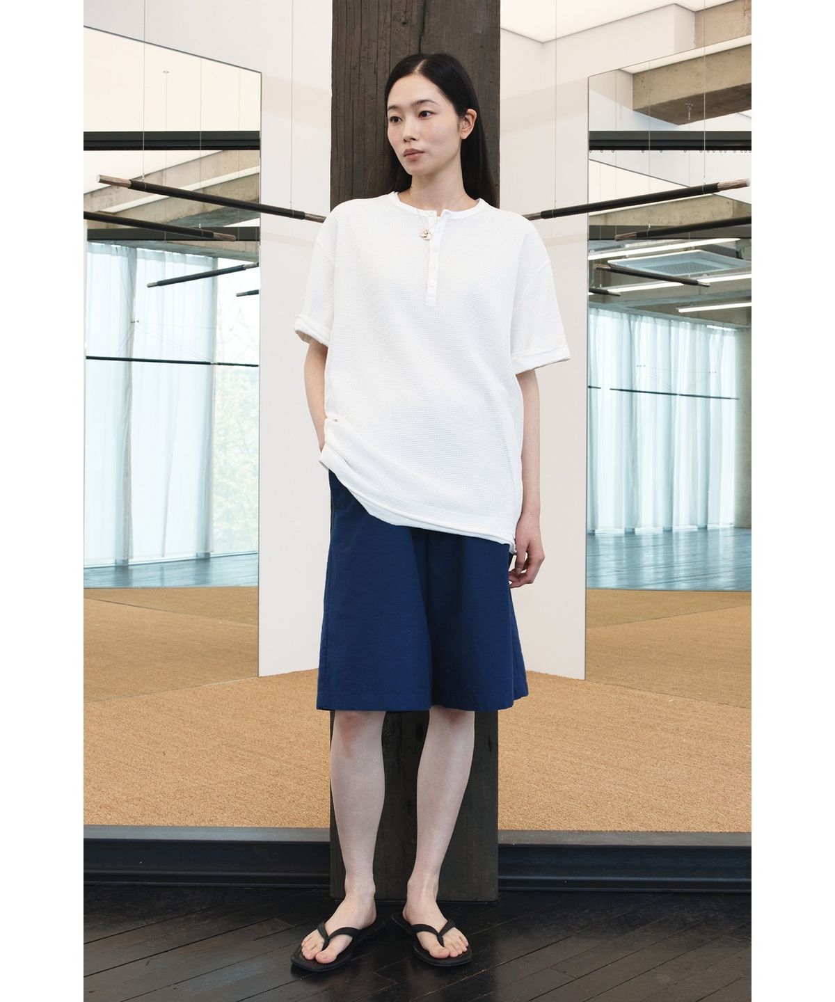 유스(YOUTH) Washed Half Pants - Washed Blue