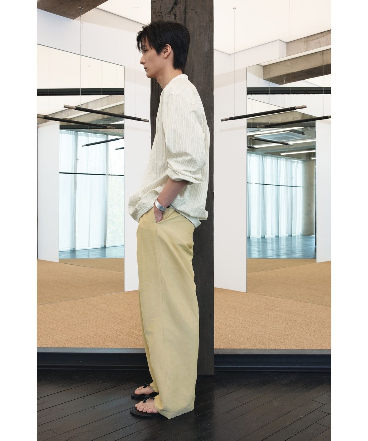 유스(YOUTH) Side String Pants - Light Yellow