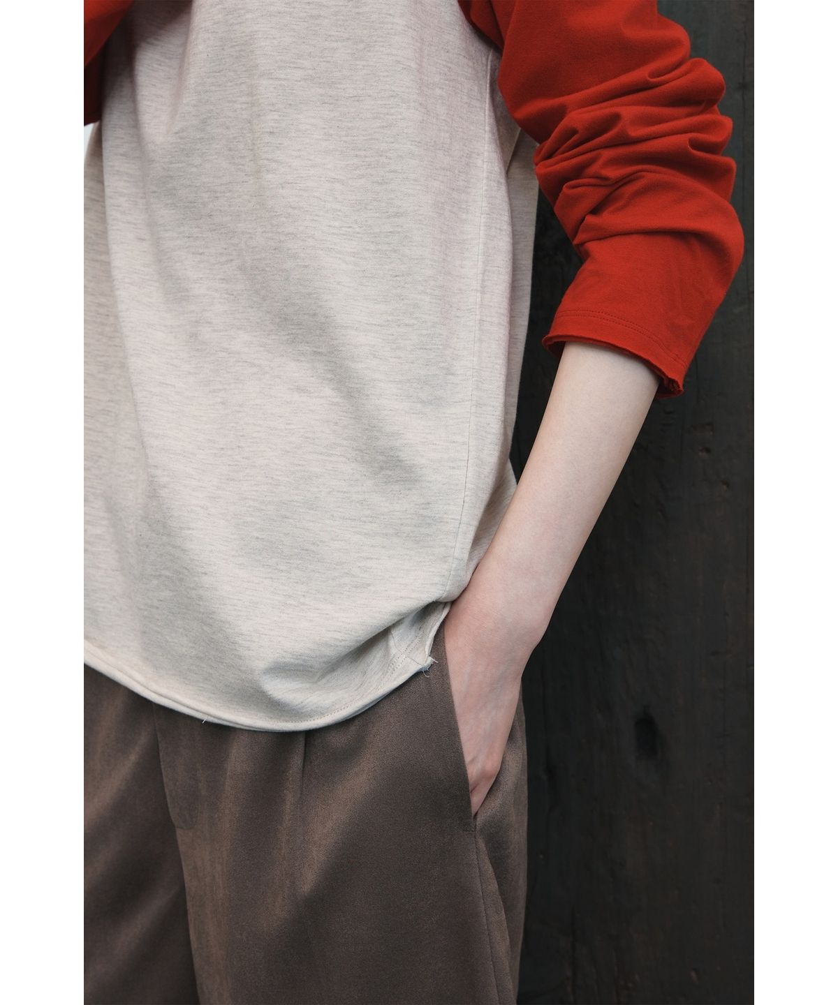 유스(YOUTH) Cut-off Raglan L/S T-shirt - Red (5/29 예약발송)