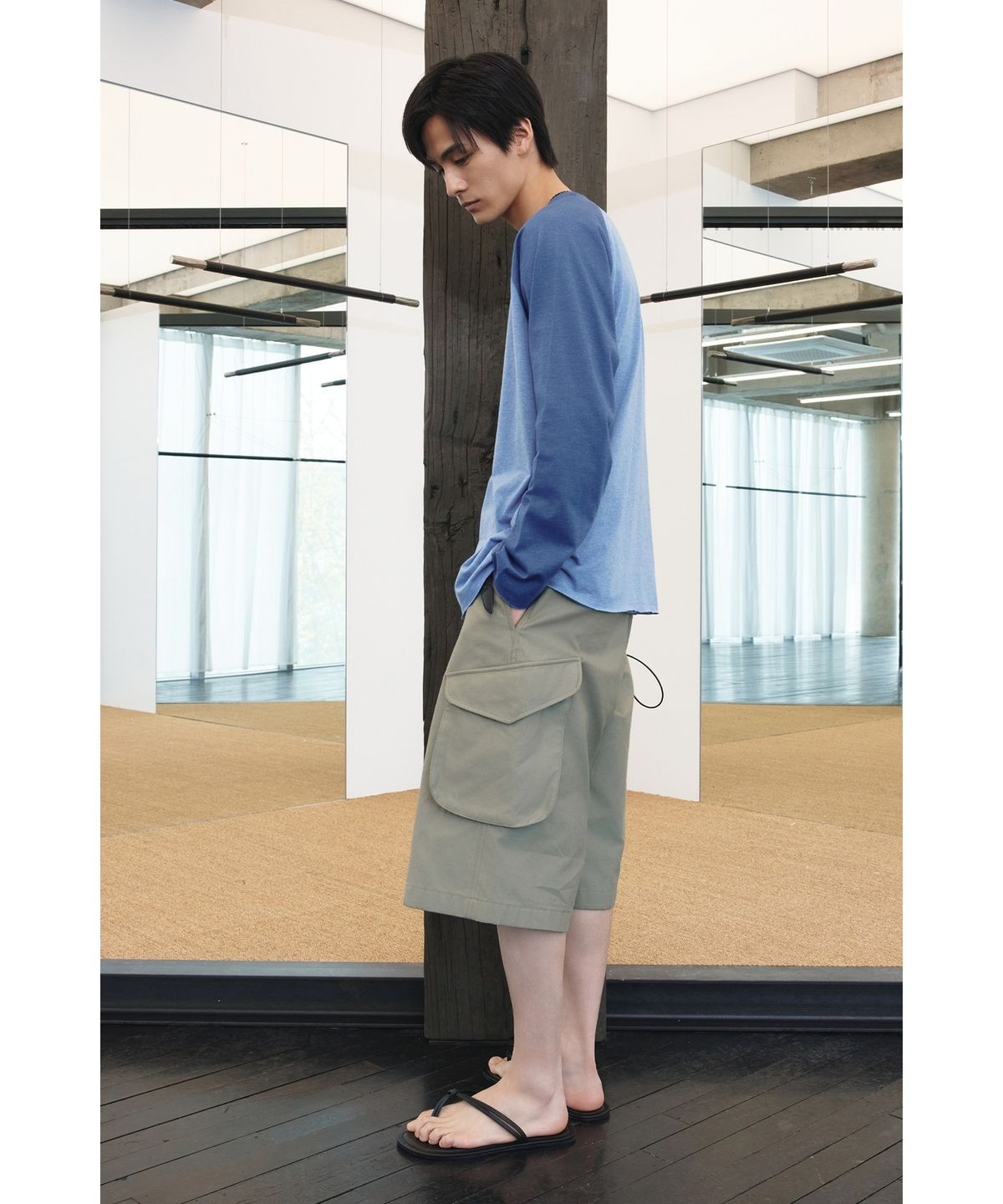 유스(YOUTH) Cut-off Raglan L/S T-shirt - Blue (5/29 예약발송)