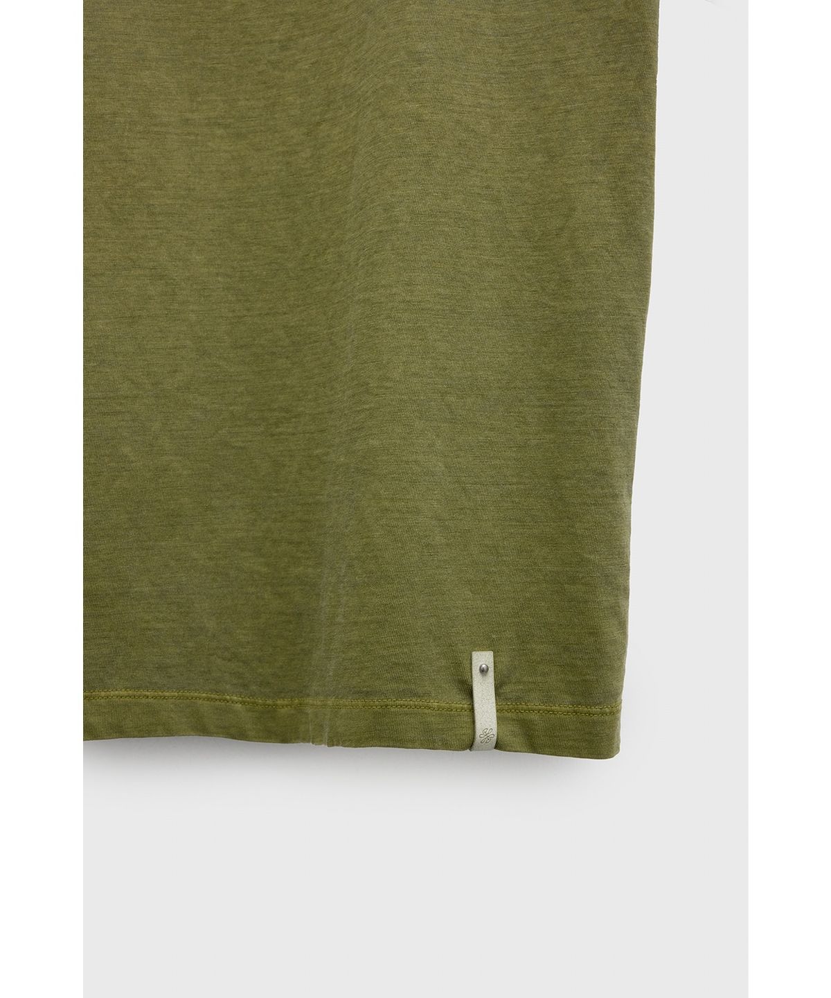 유스(YOUTH) Leather Trim H/S T-shirt - Washed Olive