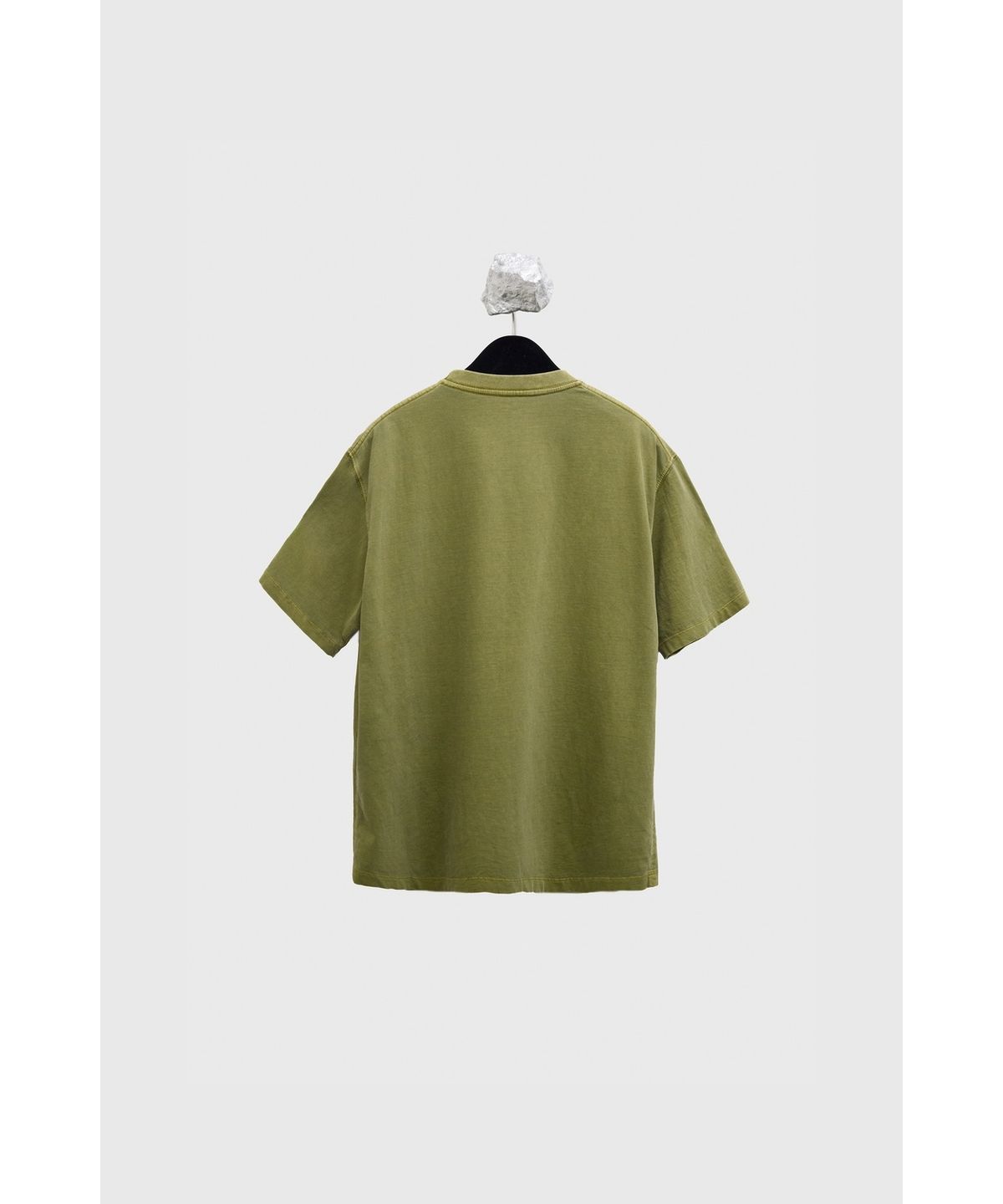 유스(YOUTH) Leather Trim H/S T-shirt - Washed Olive