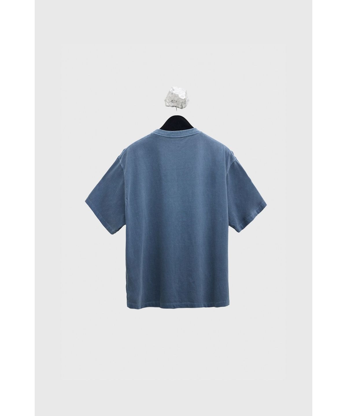유스(YOUTH) Leather Trim H/S T-shirt - Washed Blue
