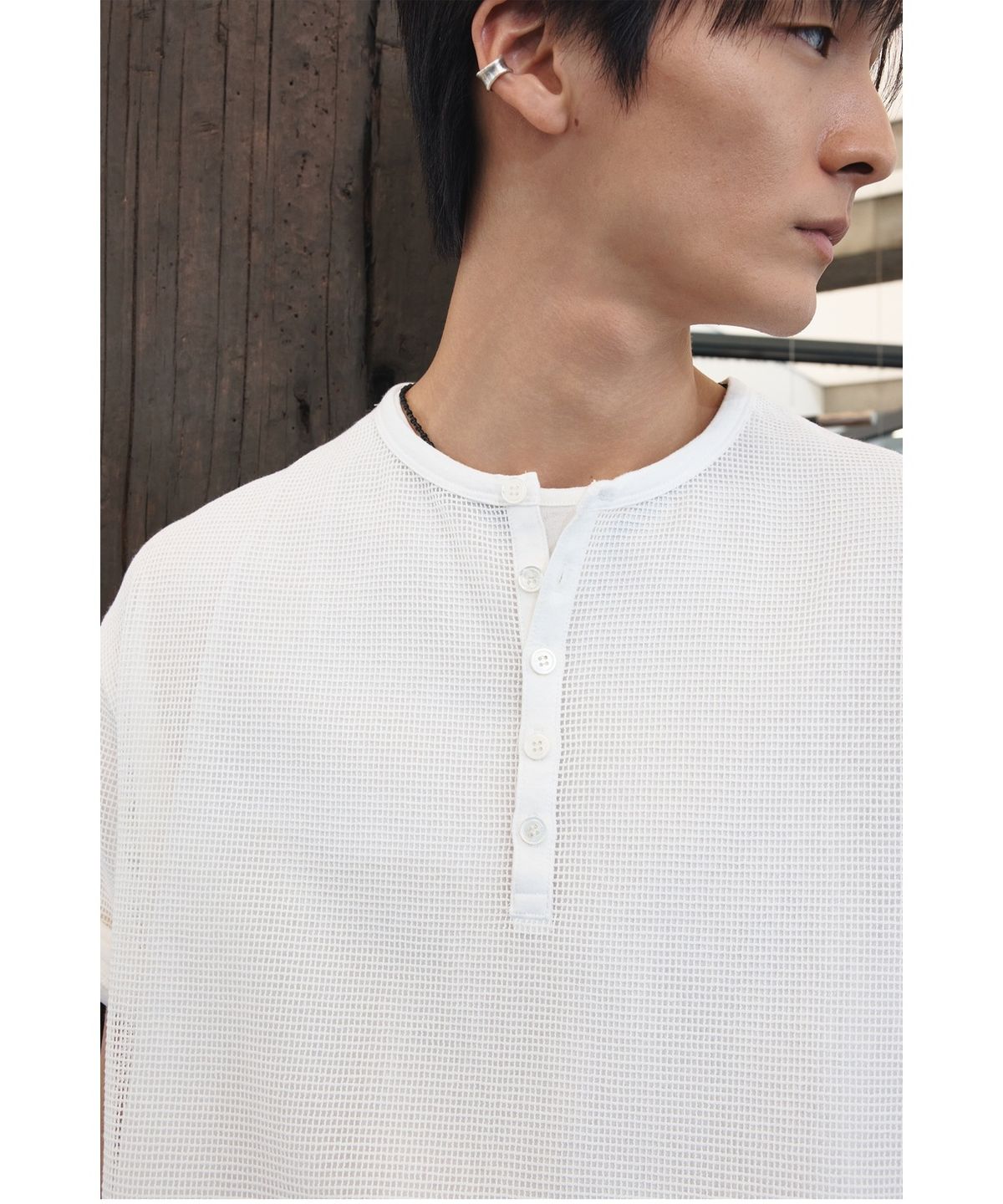 유스(YOUTH) Layered Net H/S T-shirt - White