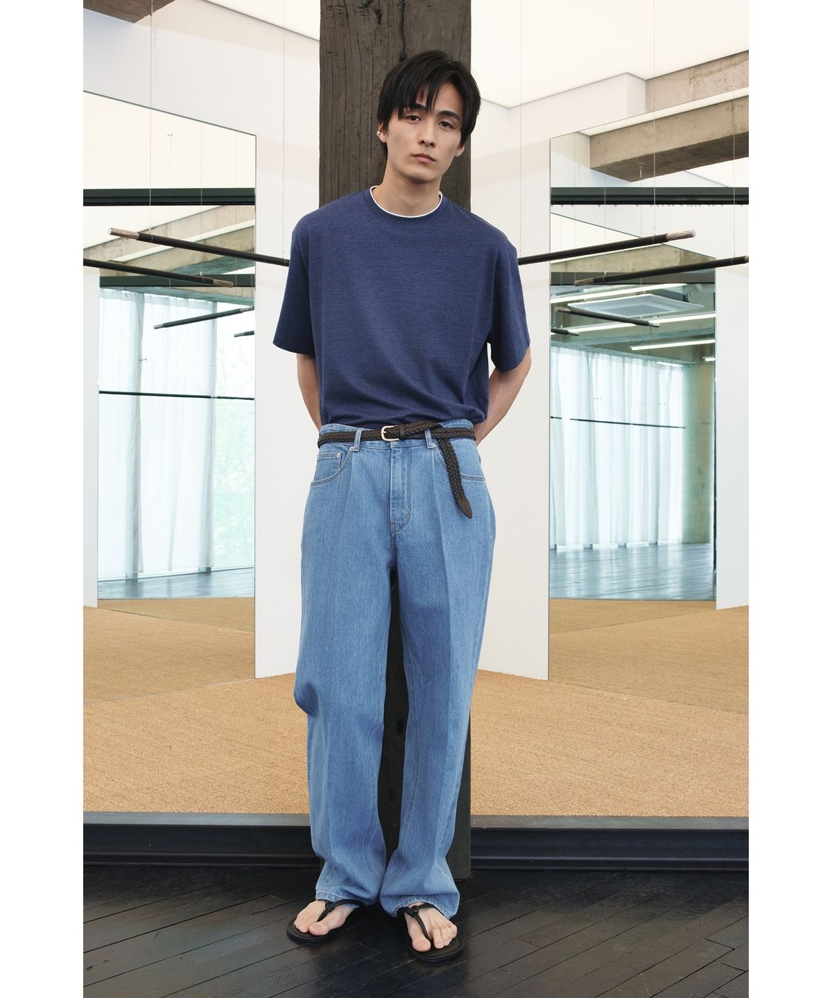 유스(YOUTH) Cut-off Layered H/S T-shirt - Navy