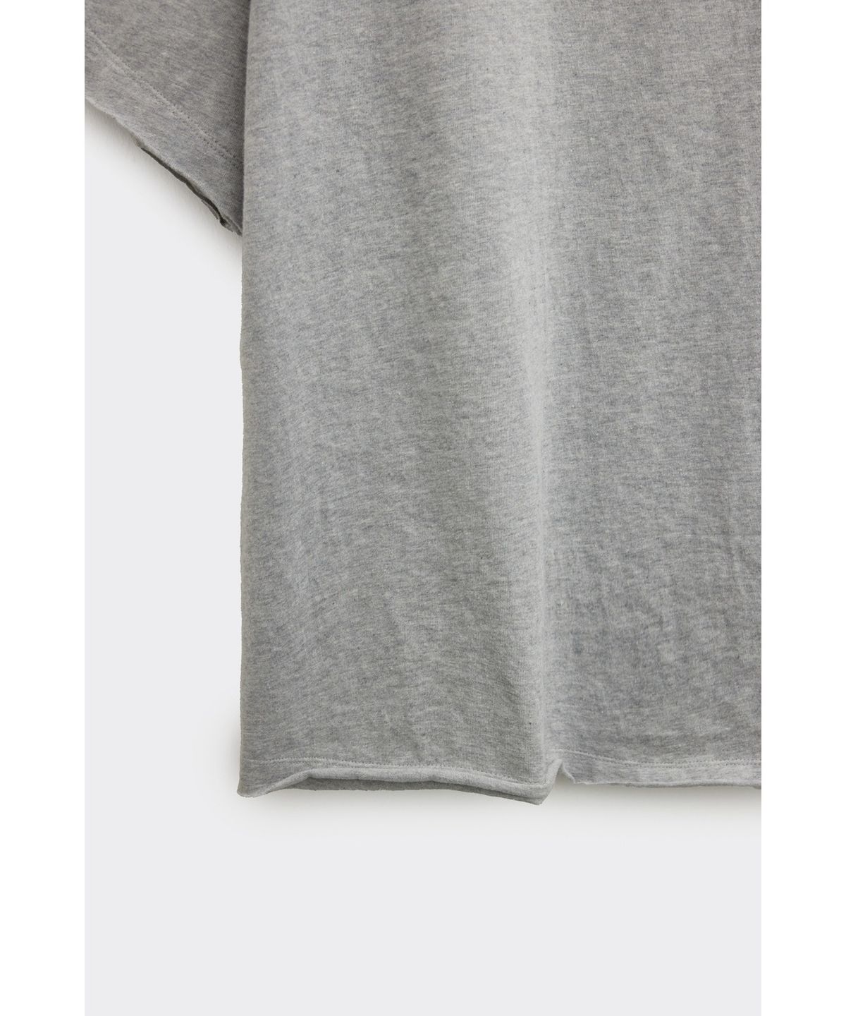 유스(YOUTH) Cut-off Layered H/S T-shirt - Melange Grey