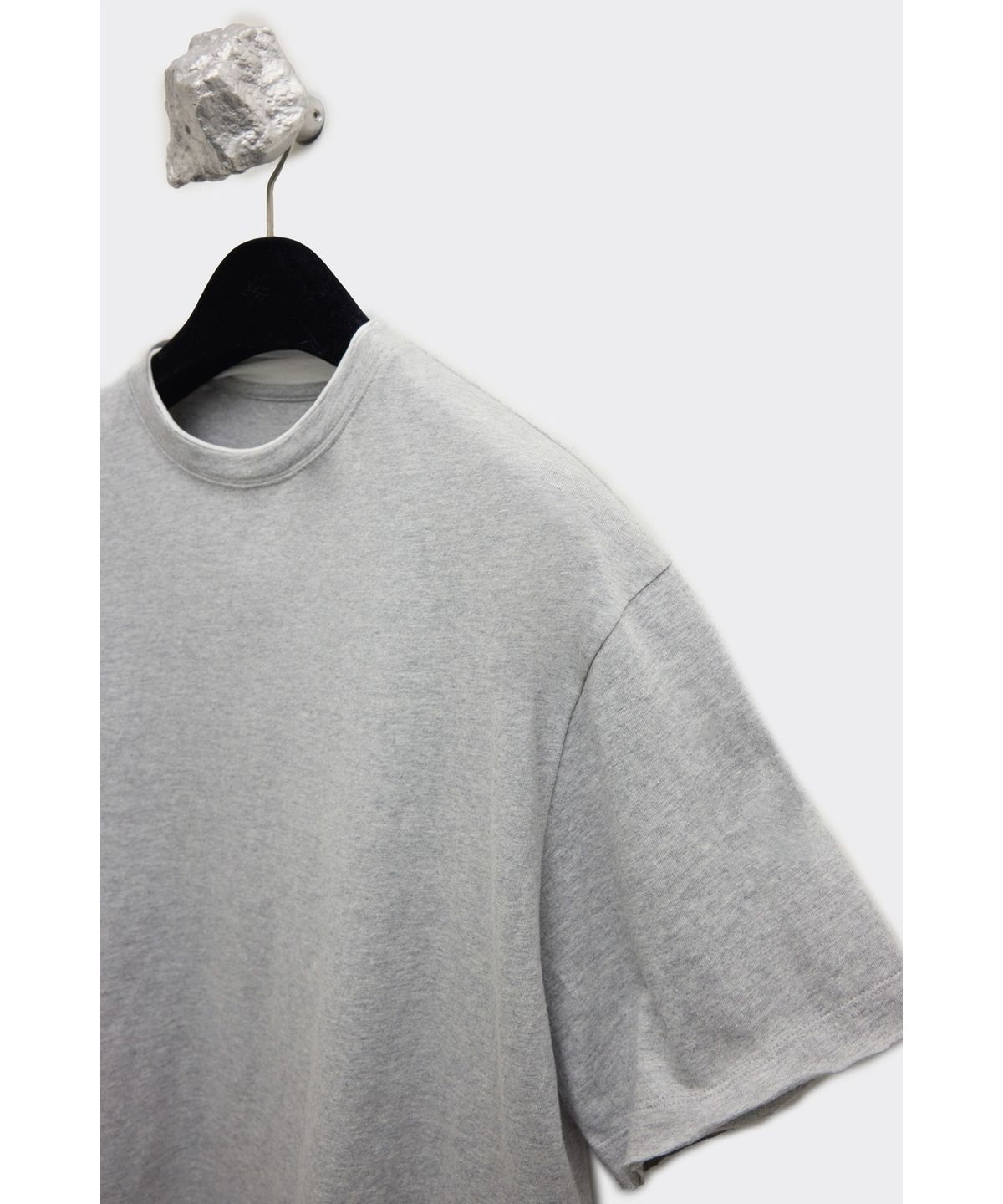 유스(YOUTH) Cut-off Layered H/S T-shirt - Melange Grey