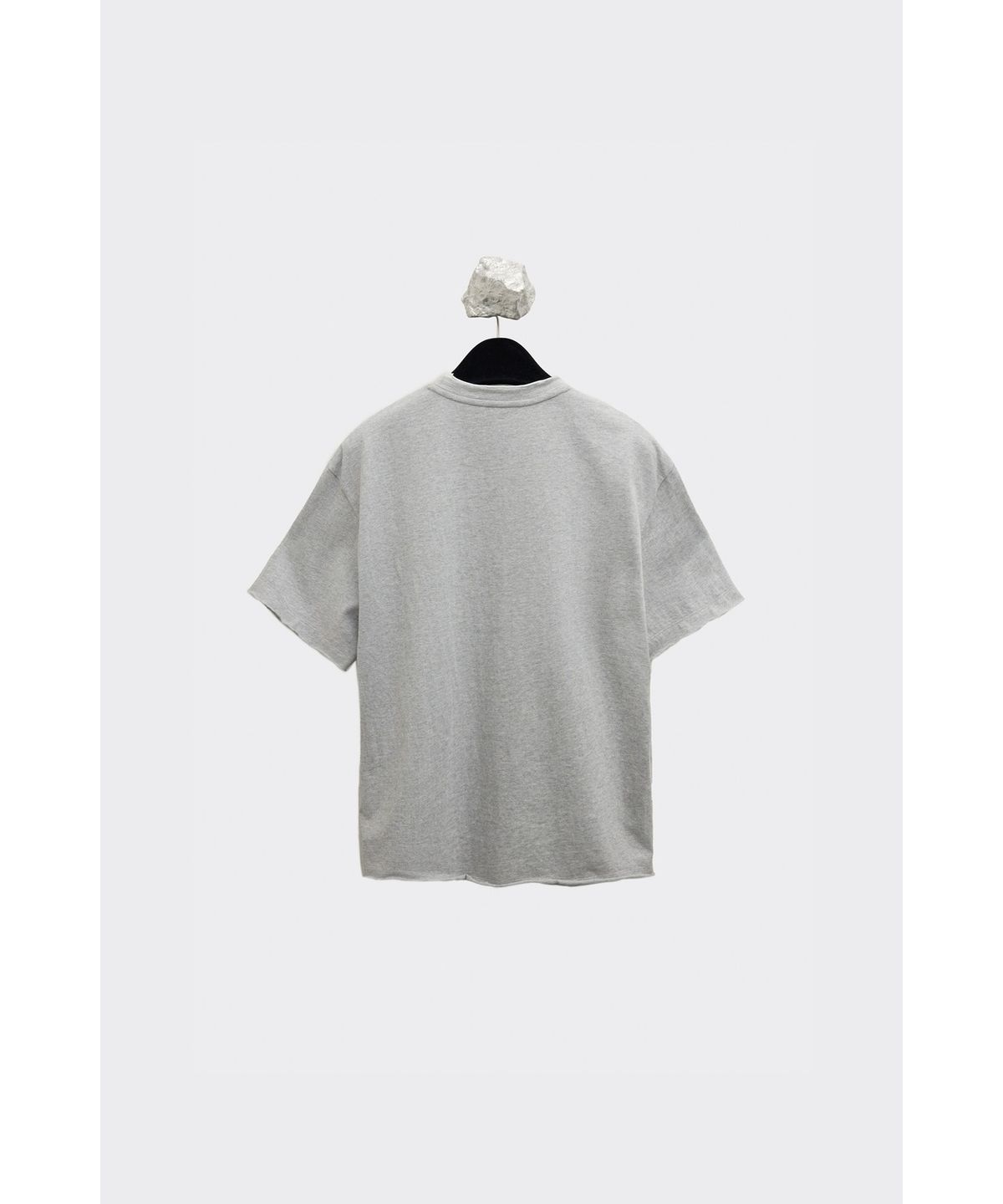 유스(YOUTH) Cut-off Layered H/S T-shirt - Melange Grey