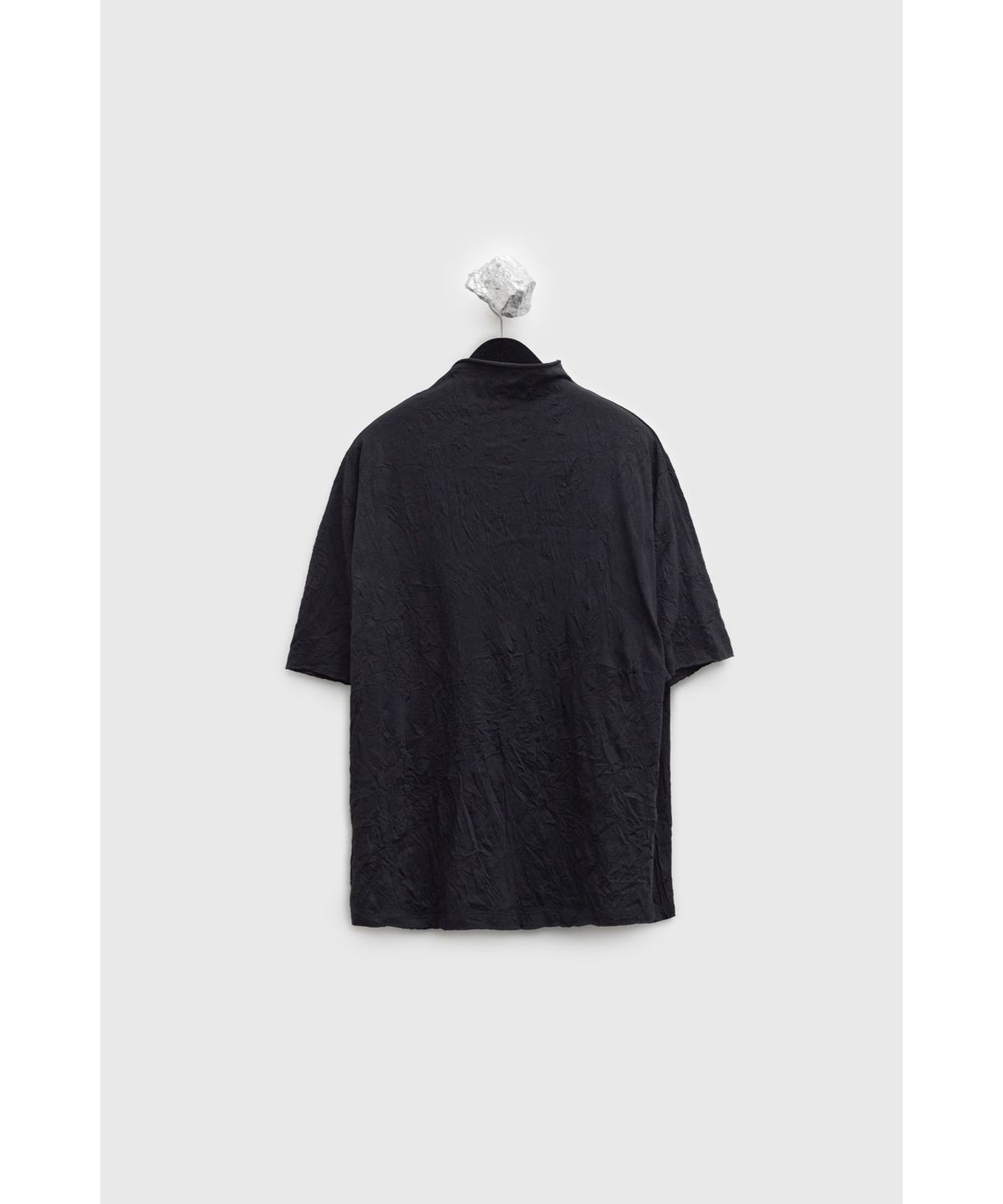 유스(YOUTH) Creased Mock-neck H/S T-shirt - Black