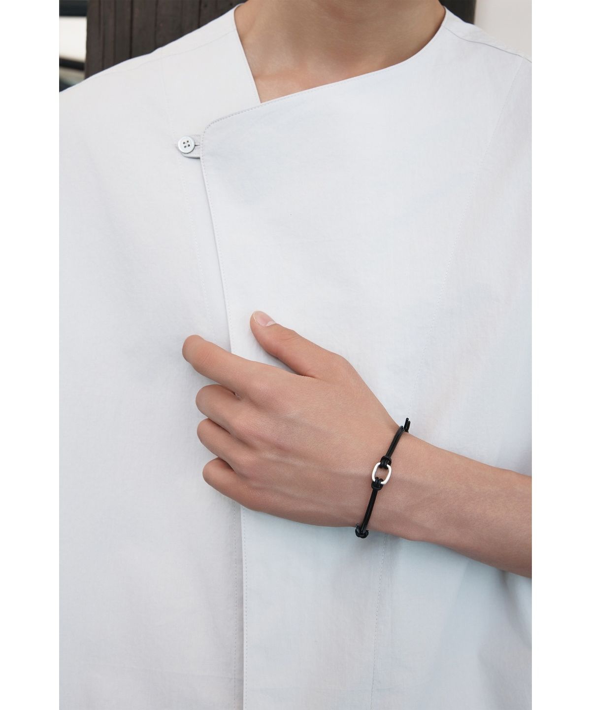 유스(YOUTH) Oblique Half Shirt - Light Grey