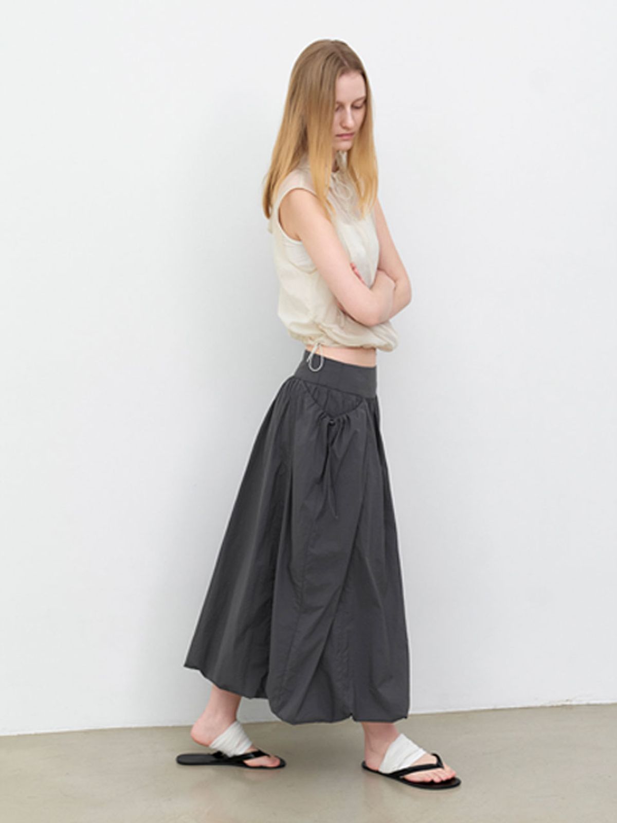 아틀리에 나인(ATELIER NAIN) YU NYLON SHIRRING BALLOON SKIRT (SK-5105)