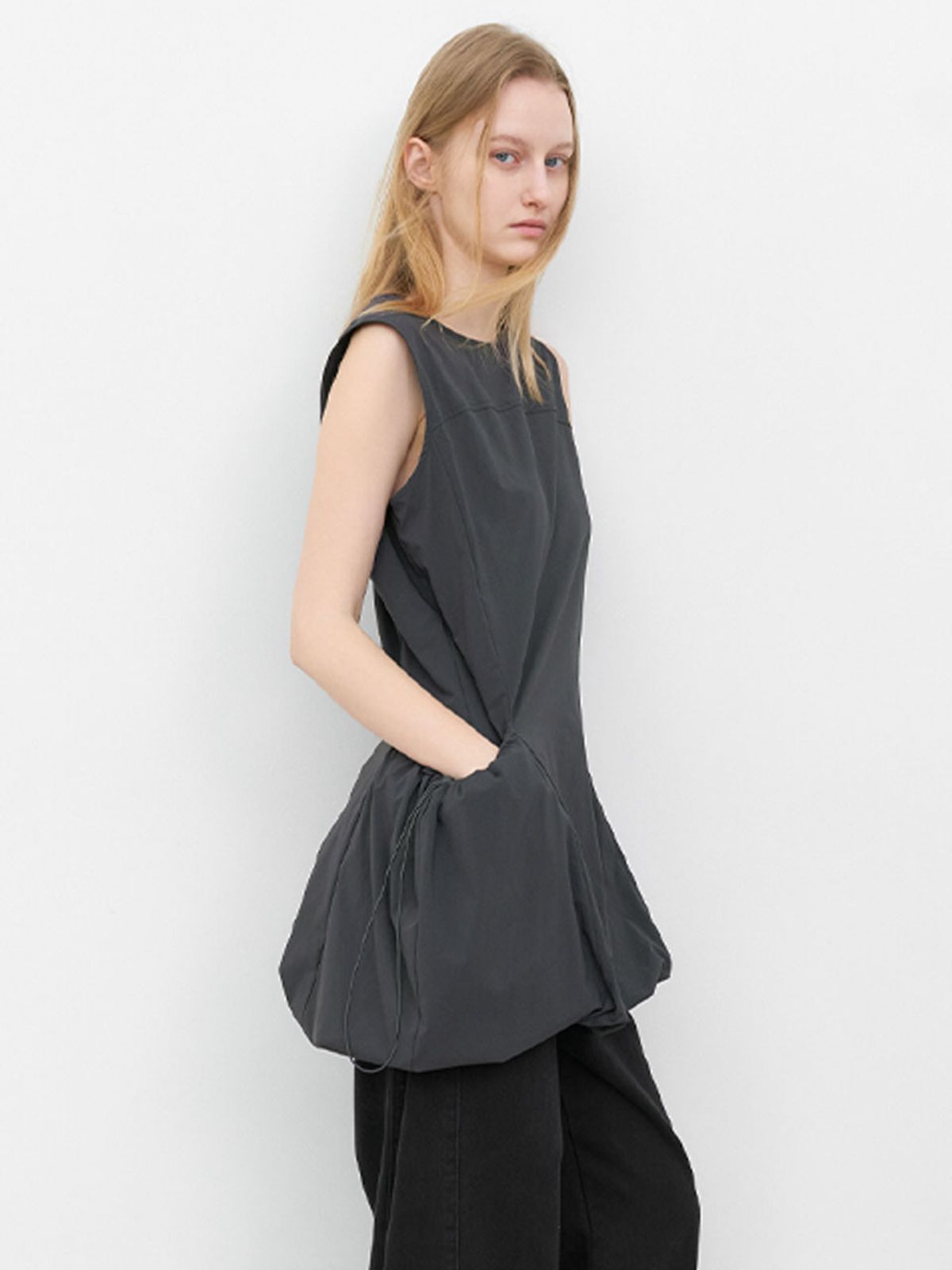 아틀리에 나인(ATELIER NAIN) YU STRING BALLON MINI DRESS (OP-6339)