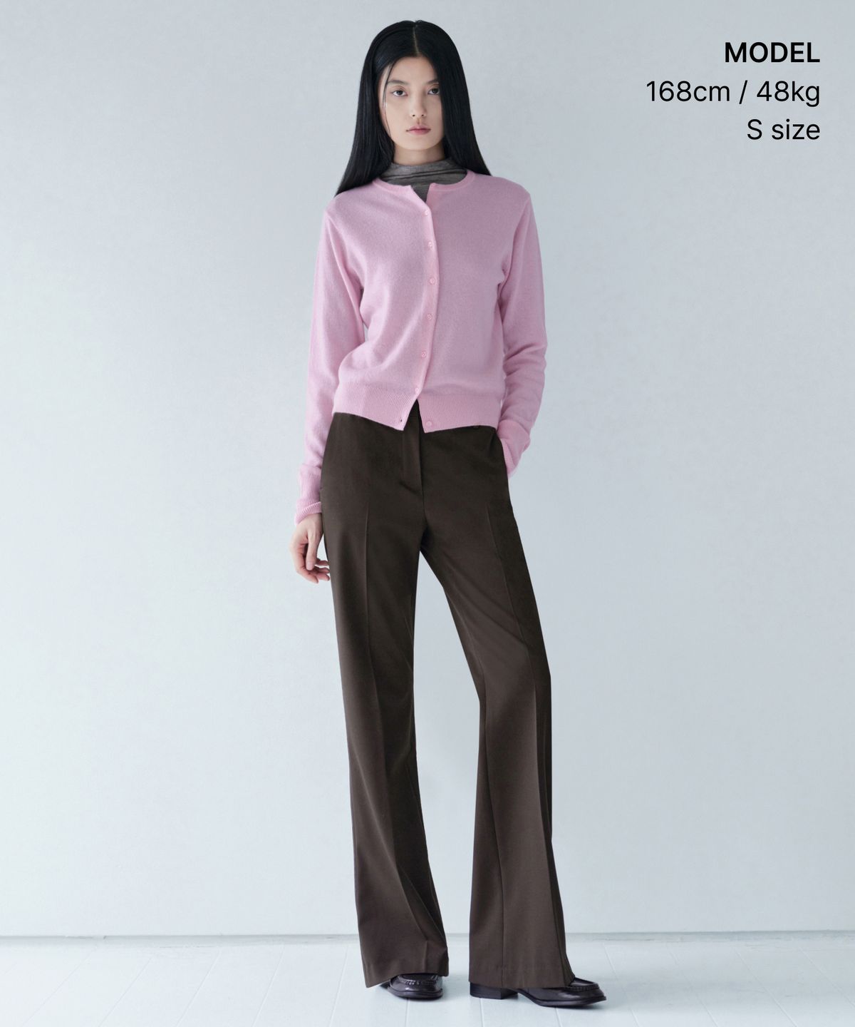 무신사 스탠다드 우먼(MUSINSA STANDARD WOMAN) [플러스] 우먼즈 캐시미어 100 라운드 넥 가디건 [라이트 핑크]