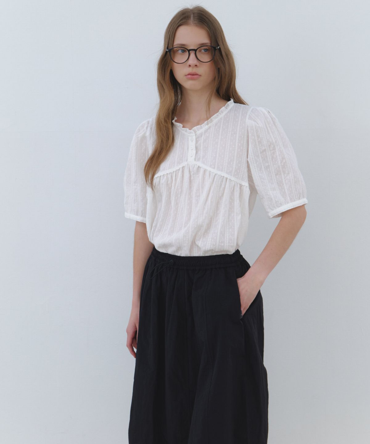 클루니(CLUNY) Pure Volume Blouse - white