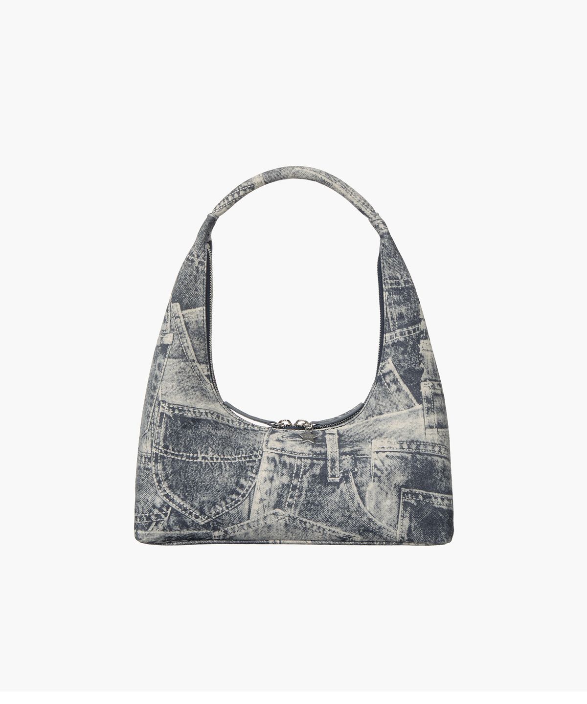 마지셔우드(MARGESHERWOOD) HOBO SHOULDER_light grey printed suede