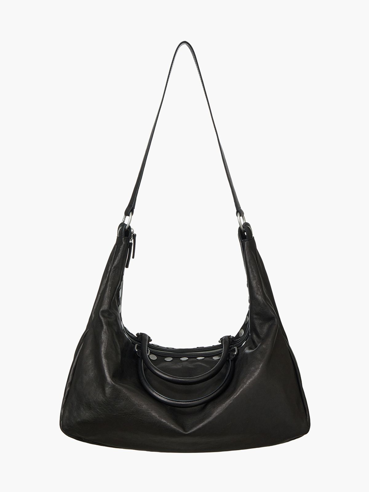 마지셔우드(MARGESHERWOOD) DUMPLING STRAP_black washed nappa