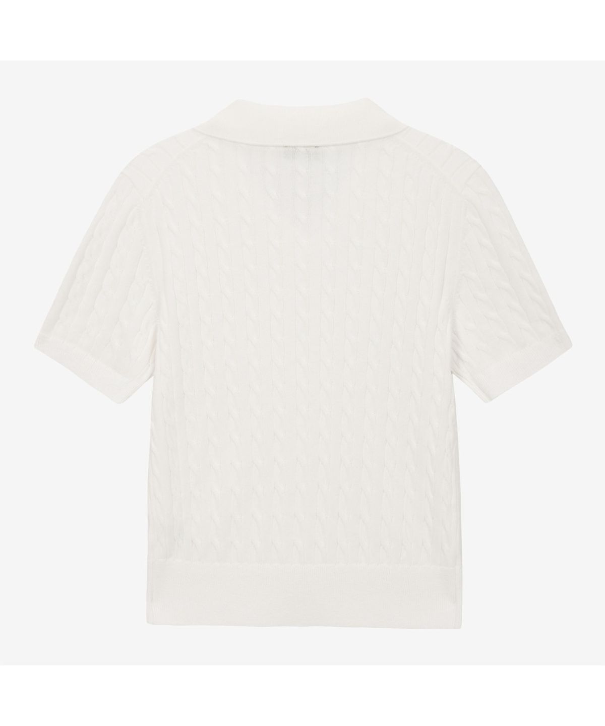 노스페이스(THE NORTH FACE) NT7AS30A 여성 케이블 반팔 폴로 스웨터 IVORY