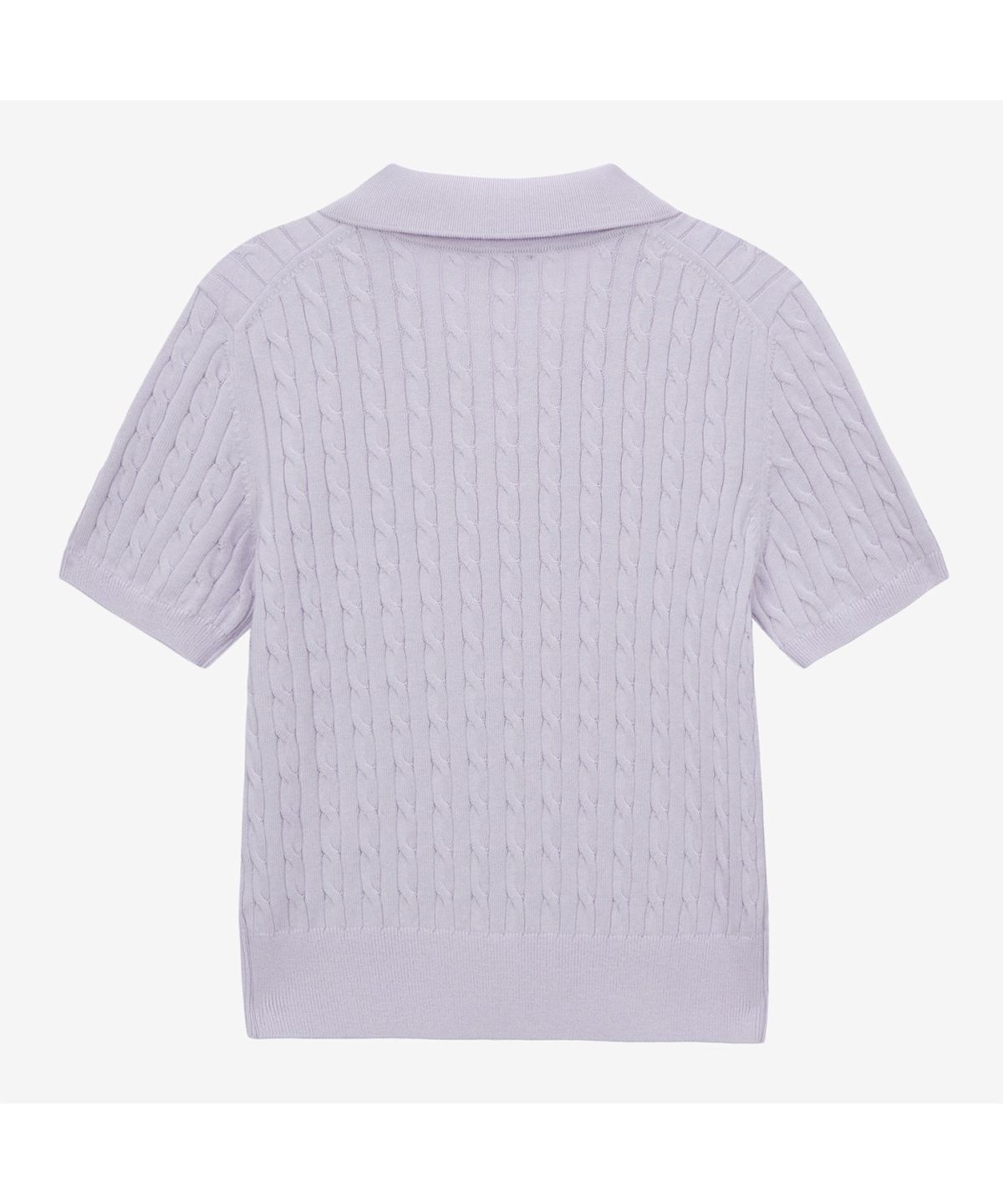 노스페이스(THE NORTH FACE) NT7AS30B 여성 케이블 반팔 폴로 스웨터 LILAC