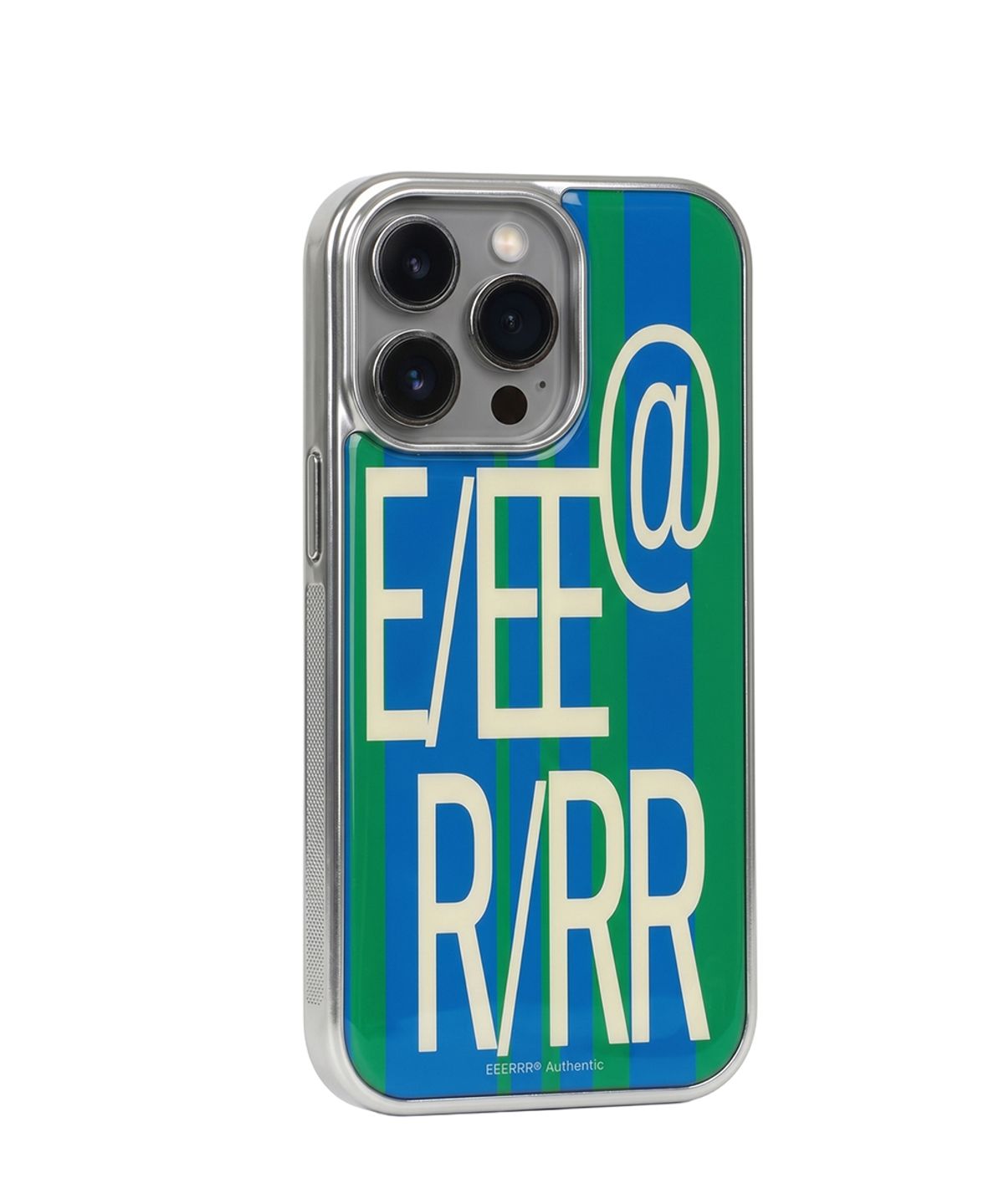 이이이알알알(EEERRR) E/EE R/RR Signature Epoxy Bumper iPhone Case (Stripe Blue)