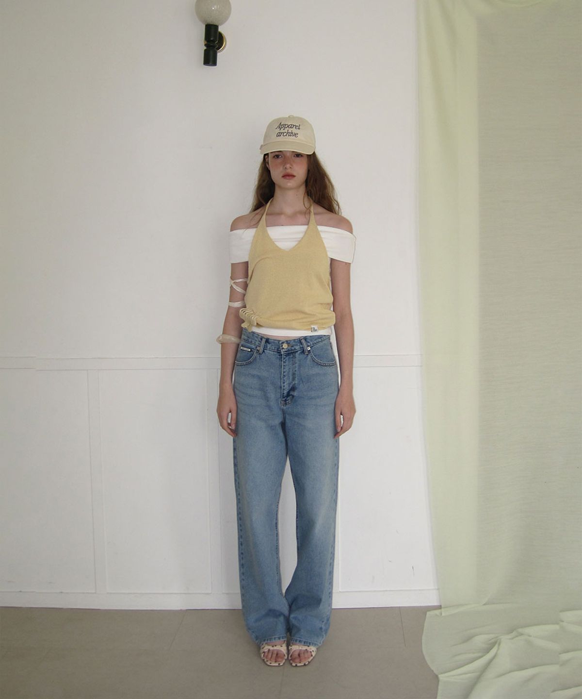 어패럴아카이브(APPAREL ARCHIVE) Rinz halter layered sleeveless - Yellow