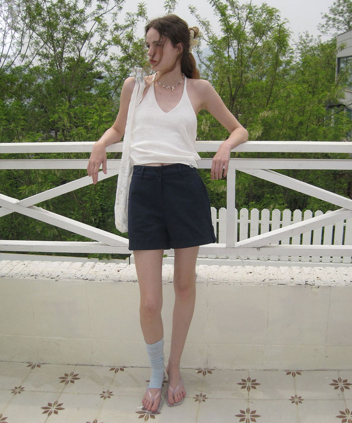 어패럴아카이브(APPAREL ARCHIVE) Rinz halter layered sleeveless - Ivory