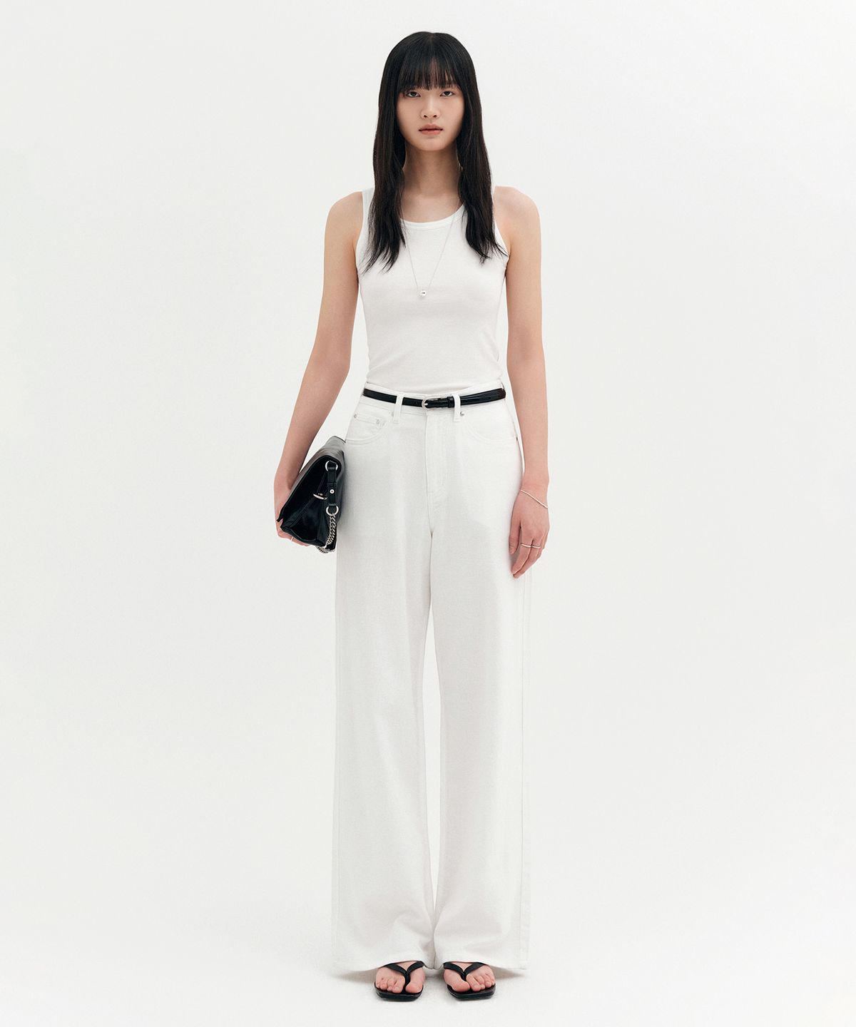룩캐스트(LOOKAST) 리안느 썸머 와이드 린넨라이크 팬츠_화이트 / RIANNE SUMMER WIDE LINEN-LIKE PANTS_WHITE