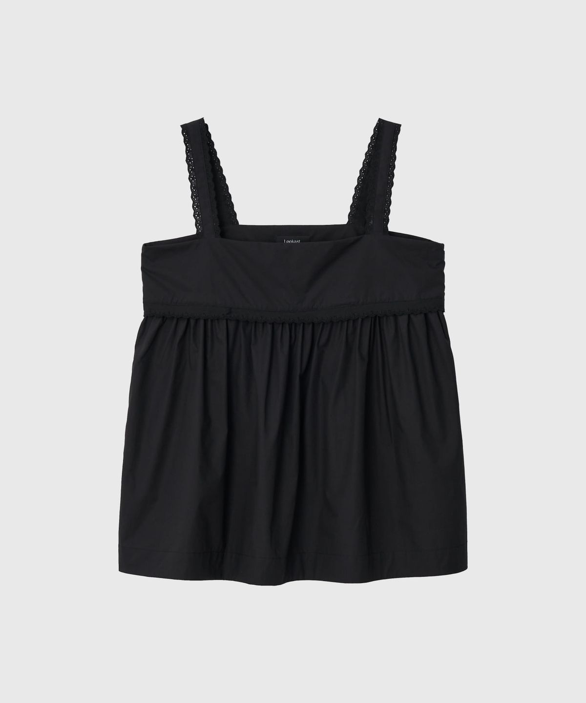 룩캐스트(LOOKAST) 조이 코튼 레이스 슬리브리스 블라우스_블랙 / JOY COTTON LACE SLEEVELESS BLOUSE_BLACK