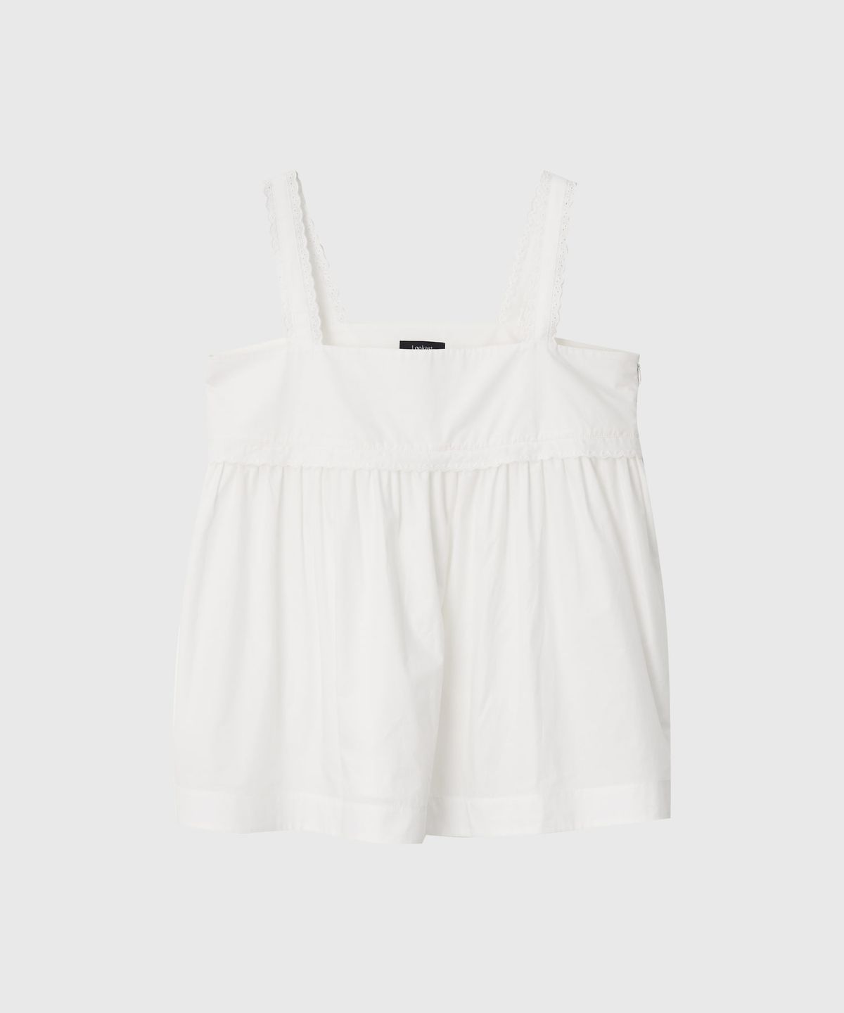 룩캐스트(LOOKAST) 조이 코튼 레이스 슬리브리스 블라우스_화이트 / JOY COTTON LACE SLEEVELESS BLOUSE_WHITE