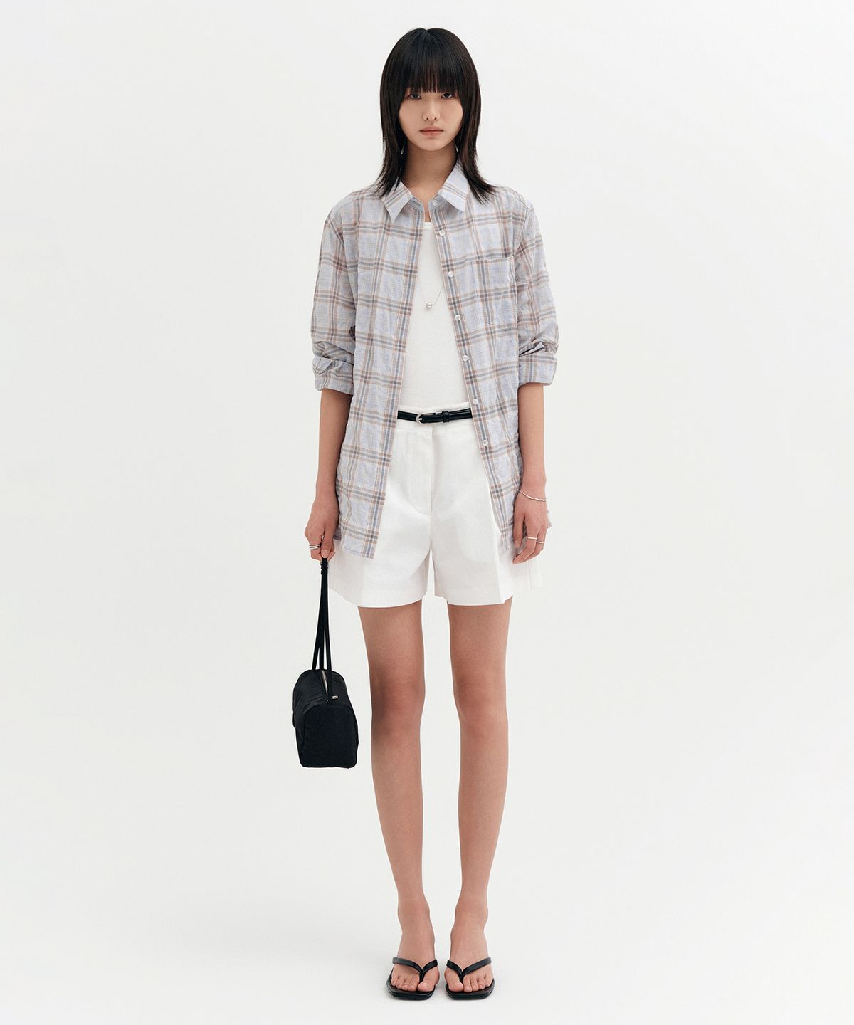 룩캐스트(LOOKAST) 베니 오버사이즈 체크 셔츠_블루 / BENNY OVERSIZED CHECK SHIRT_BLUE