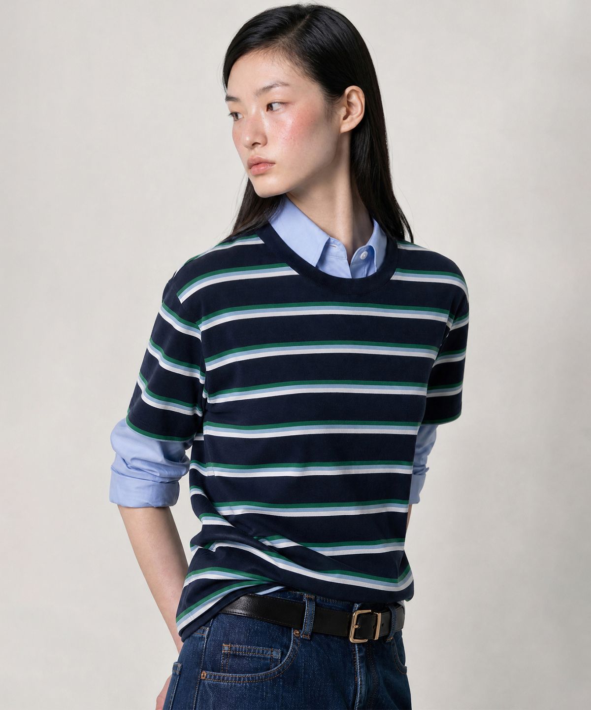룩캐스트(LOOKAST) 젠 스트라이프 티셔츠 / JEN STRIPE T-SHIRT_5colors