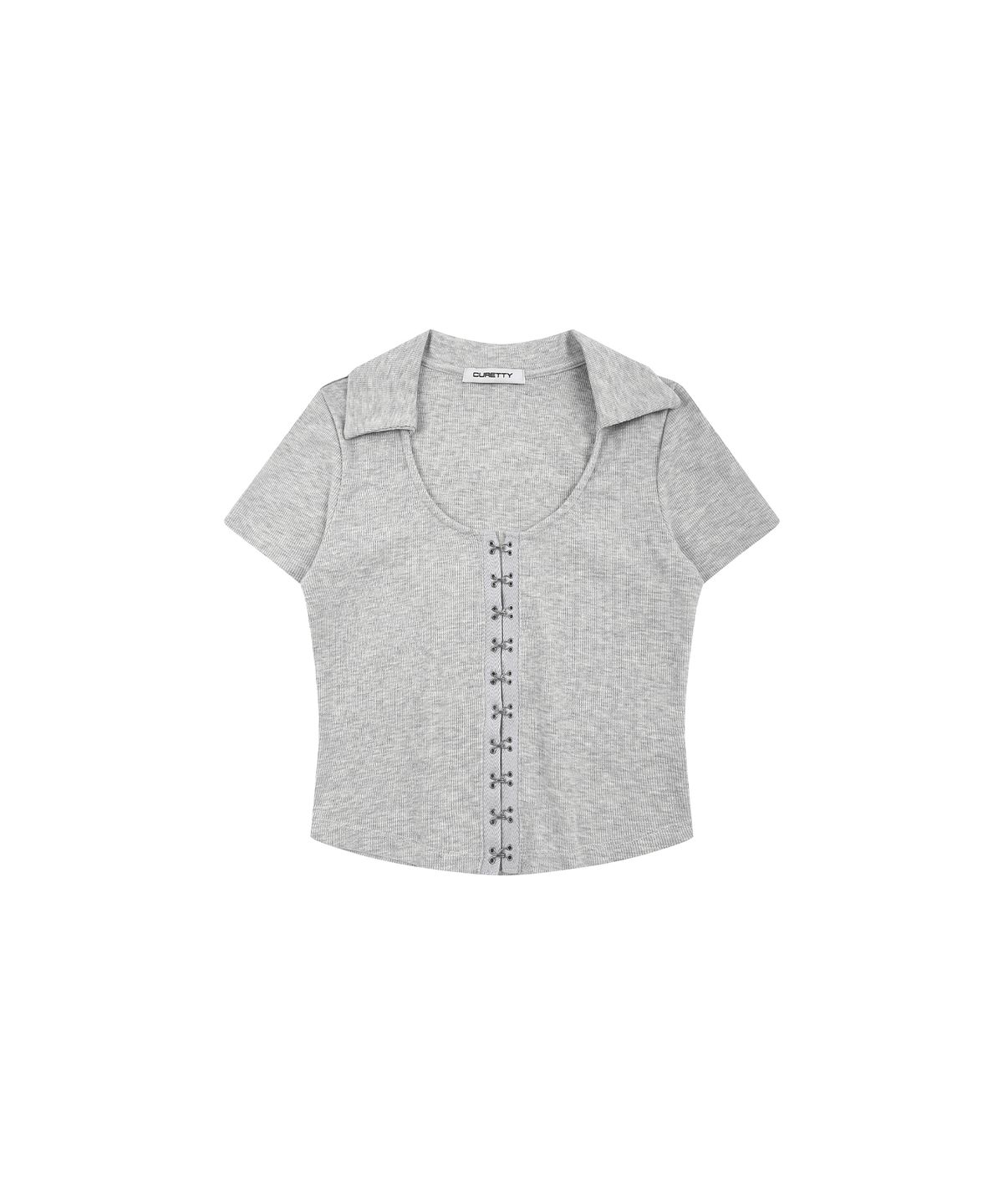 큐리티(CURETTY) C HOOK & EYE SLIM HALF TOP_LIGHT GREY