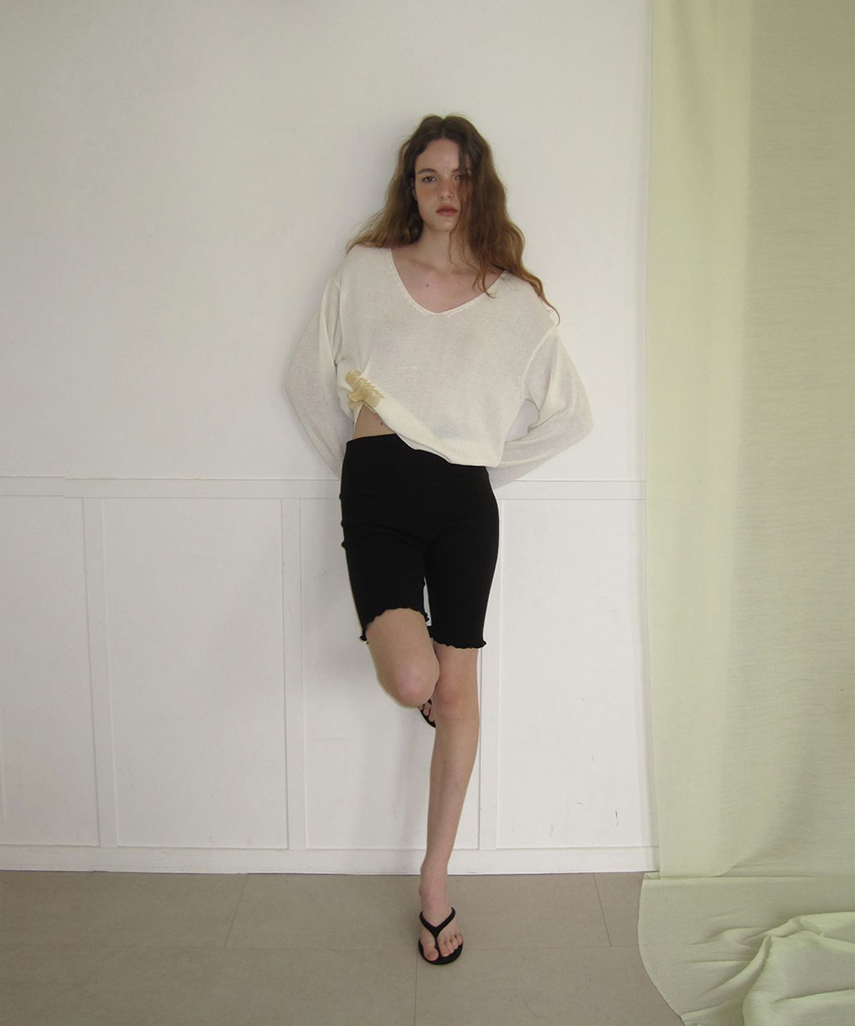 어패럴아카이브(APPAREL ARCHIVE) Anna summer v-knit - Ivory