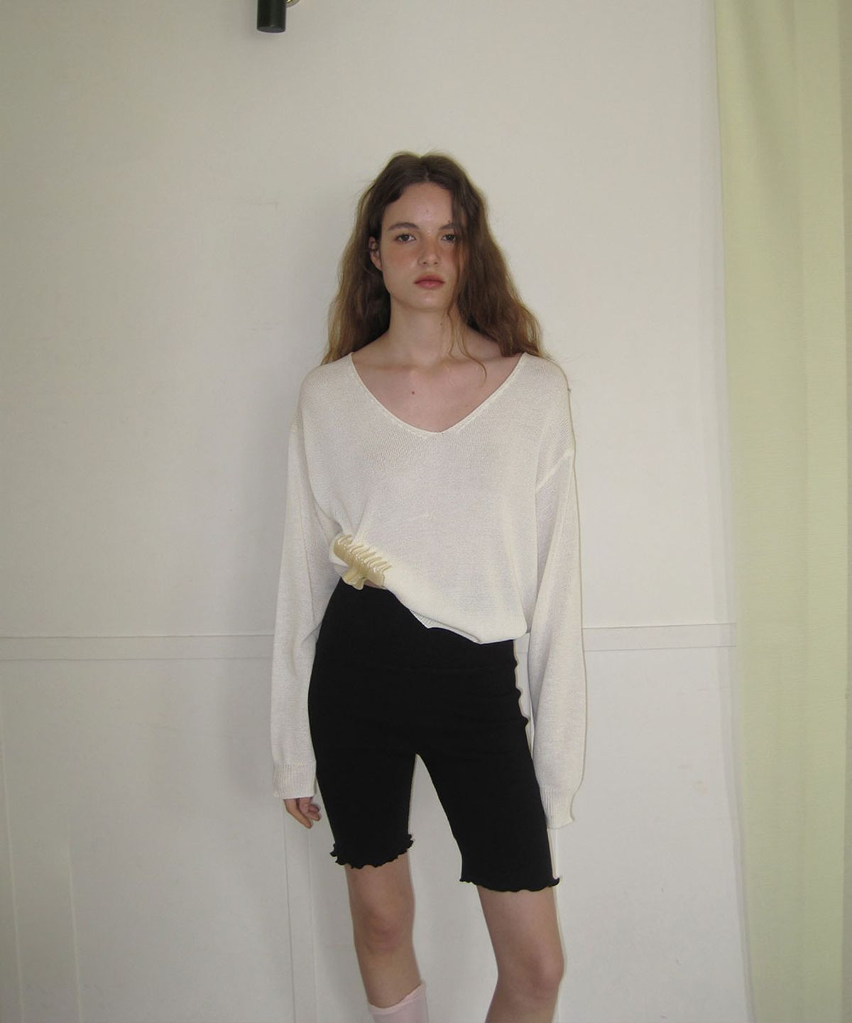 어패럴아카이브(APPAREL ARCHIVE) Anna summer v-knit - Ivory