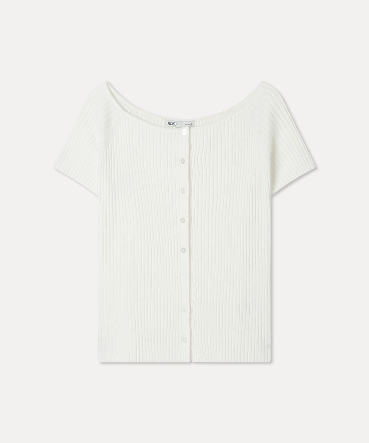 미쏘(MIXXO) 보트넥 캡소매 반팔 가디건_MIWCKG603T