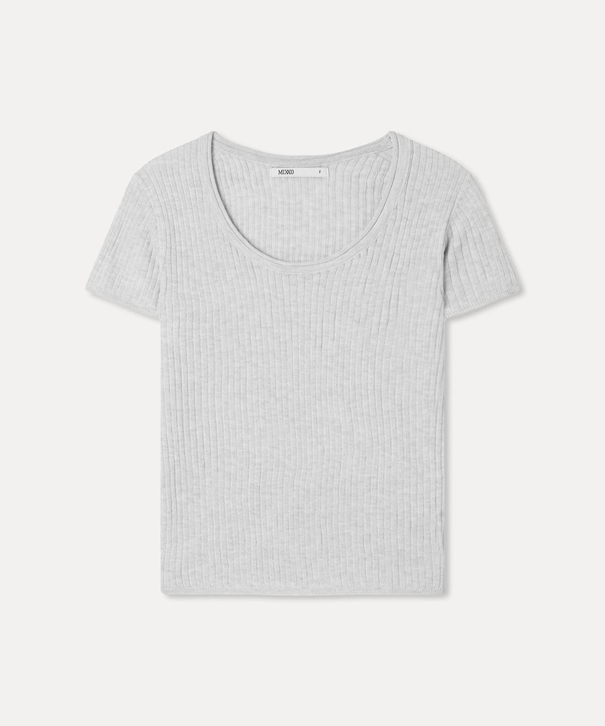 미쏘(MIXXO) 스쿱넥 시스루 반팔 니트 RE KAG51SS_MIWKAG71QS
