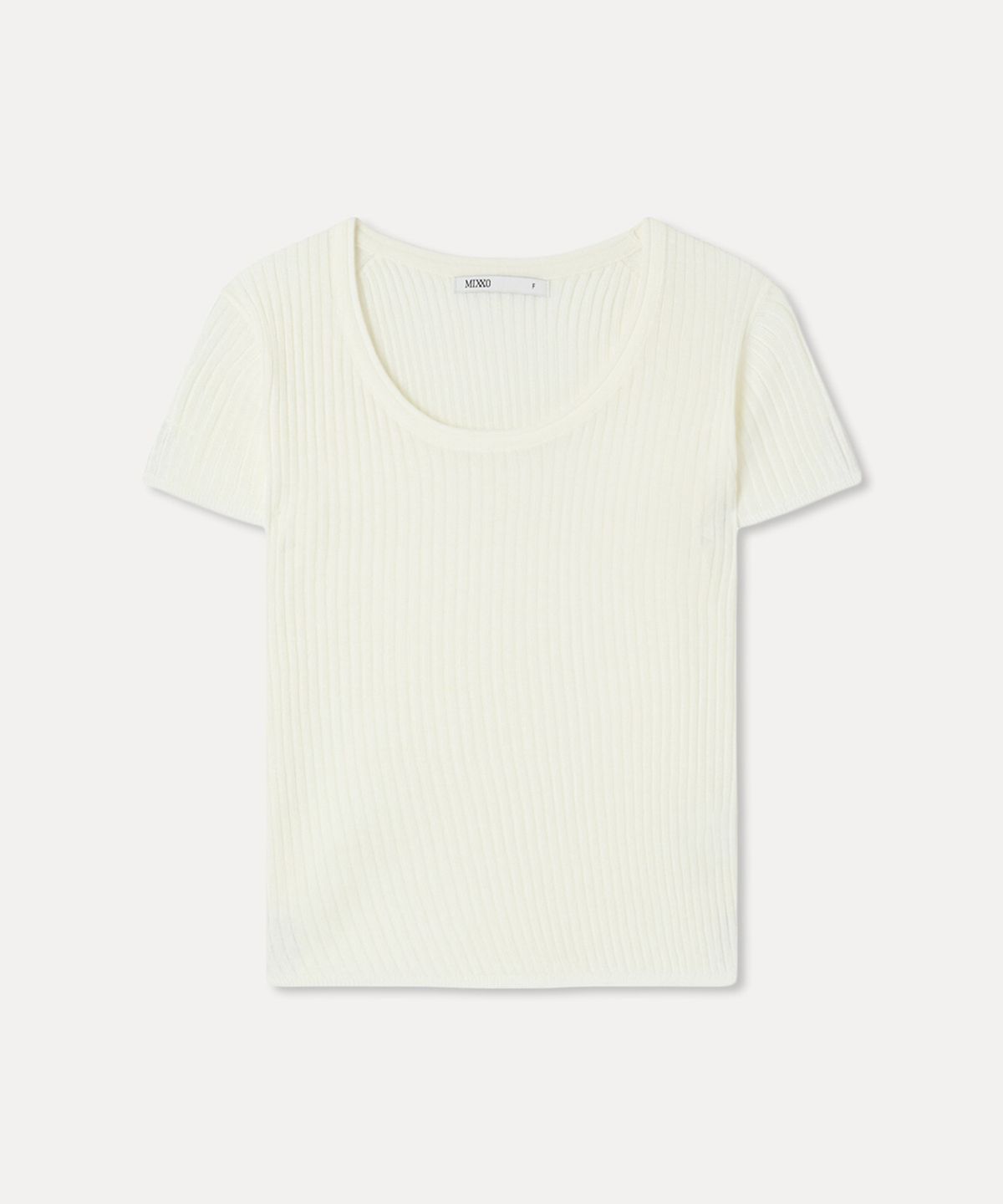 미쏘(MIXXO) 스쿱넥 시스루 반팔 니트 RE KAG51SS_MIWKAG71QS