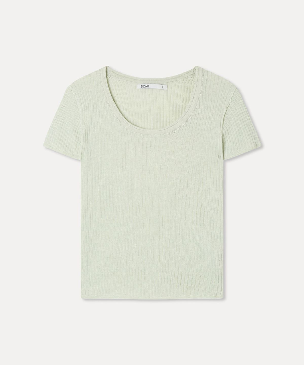 미쏘(MIXXO) 스쿱넥 시스루 반팔 니트 RE KAG51SS_MIWKAG71QS