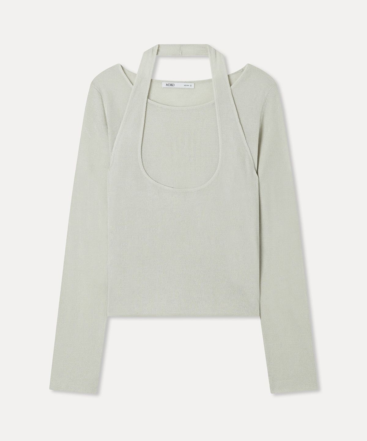 미쏘(MIXXO) 홀터넥 레이어드 니트_MIWKAG613T