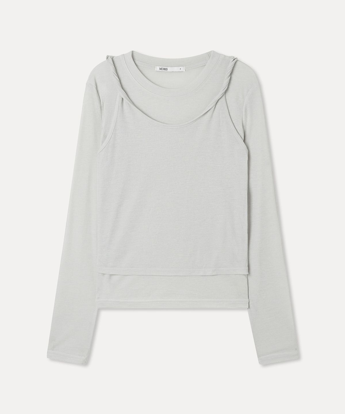 미쏘(MIXXO) 꼬임 레이어드 긴팔 티셔츠_MIWLWG41SS