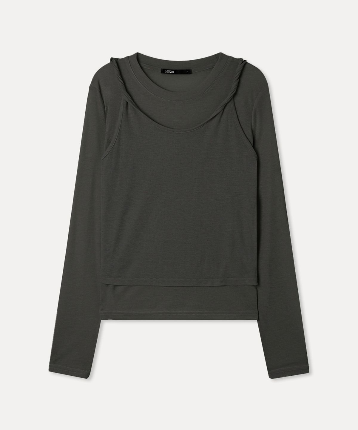 미쏘(MIXXO) 꼬임 레이어드 긴팔 티셔츠_MIWLWG41SS