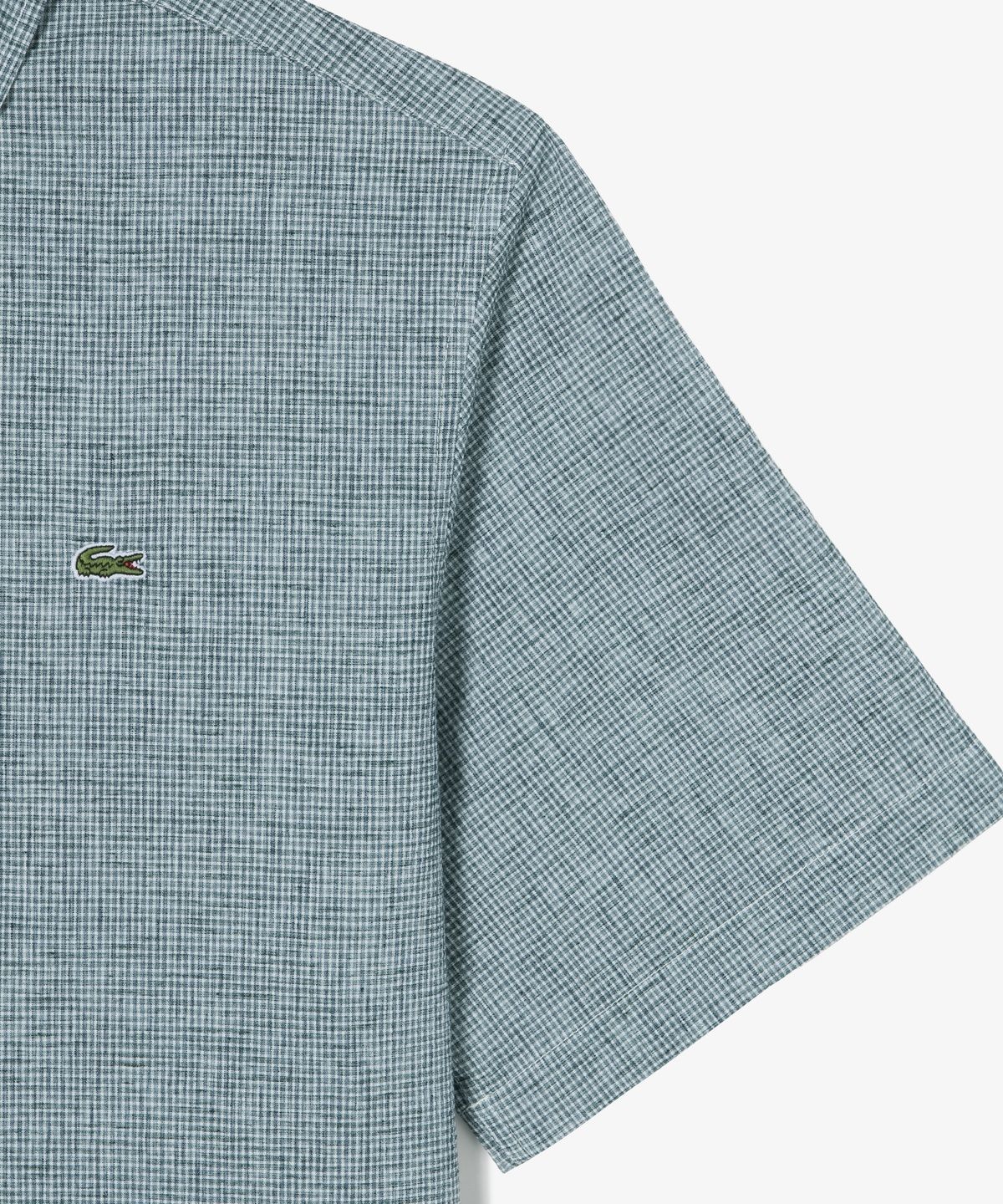 라코스테(LACOSTE) 남성 반팔 린넨 혼방 체크 셔츠 CH367E-56G 132