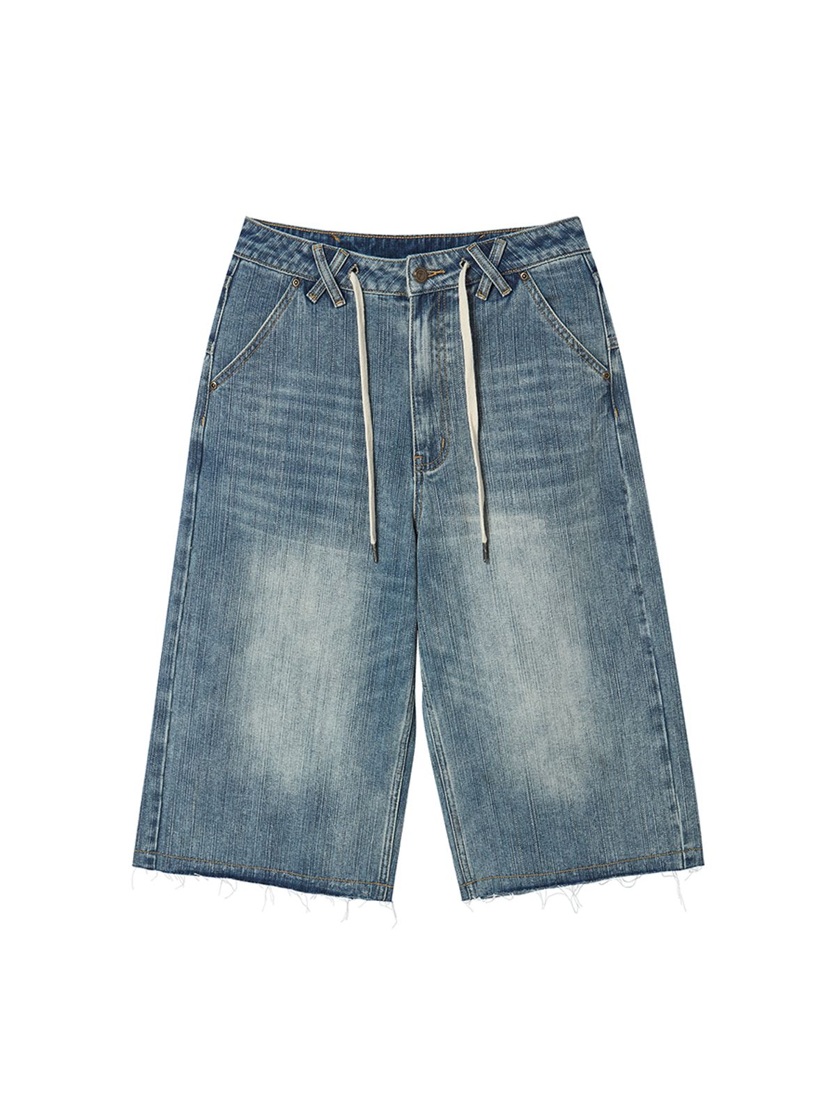 엔와이엑스엑스(NYXX) STRING CAPRI DENIM PANTS BLUE