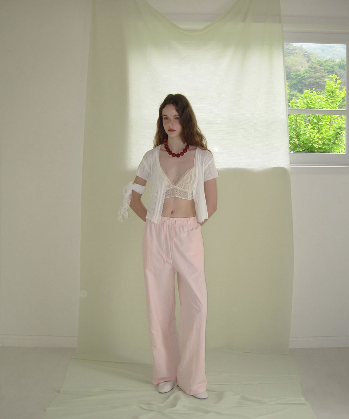 어패럴아카이브(APPAREL ARCHIVE) Olla skashi half Cardigan - Ivory
