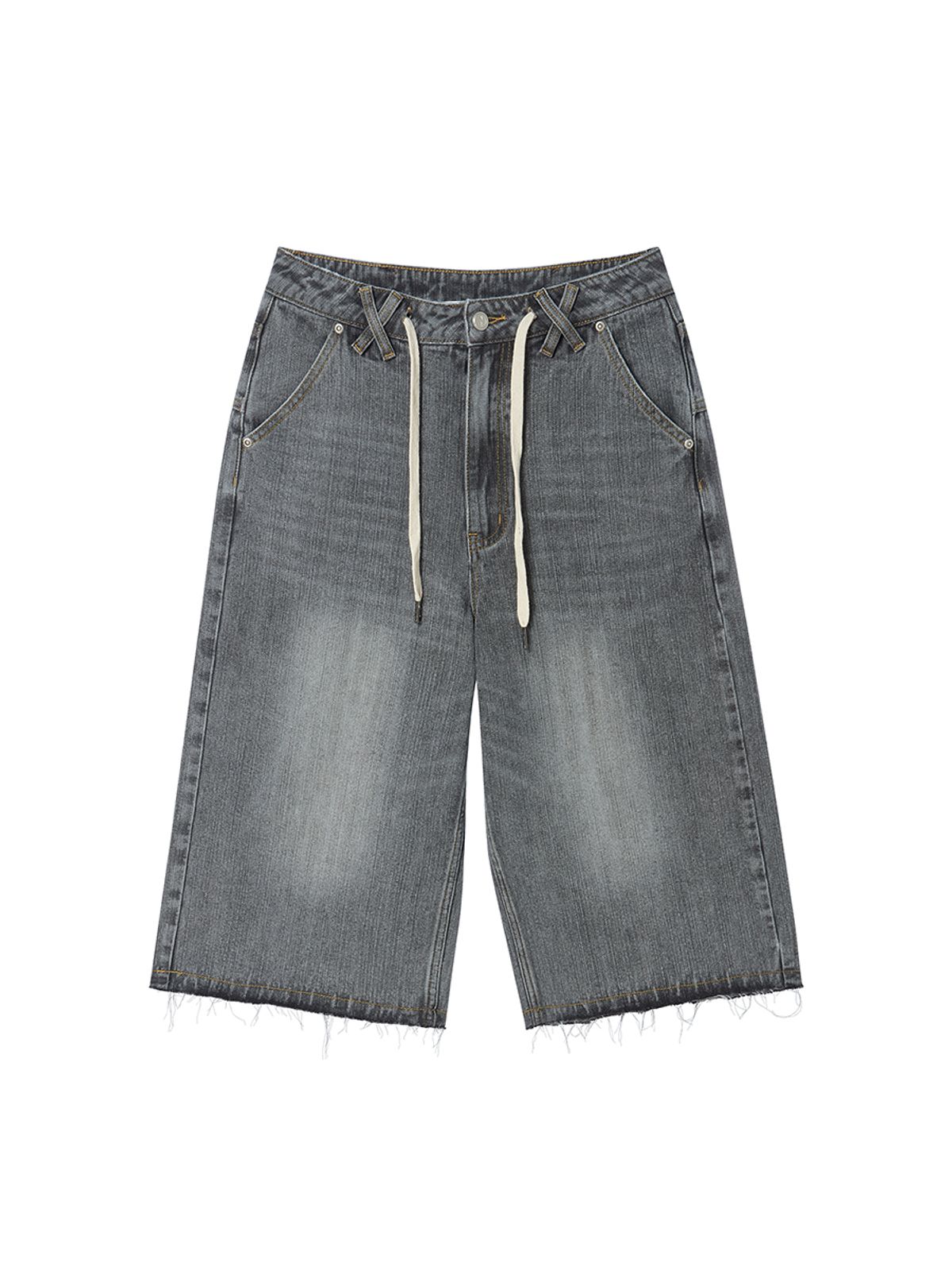 엔와이엑스엑스(NYXX) STRING CAPRI DENIM PANTS GREY