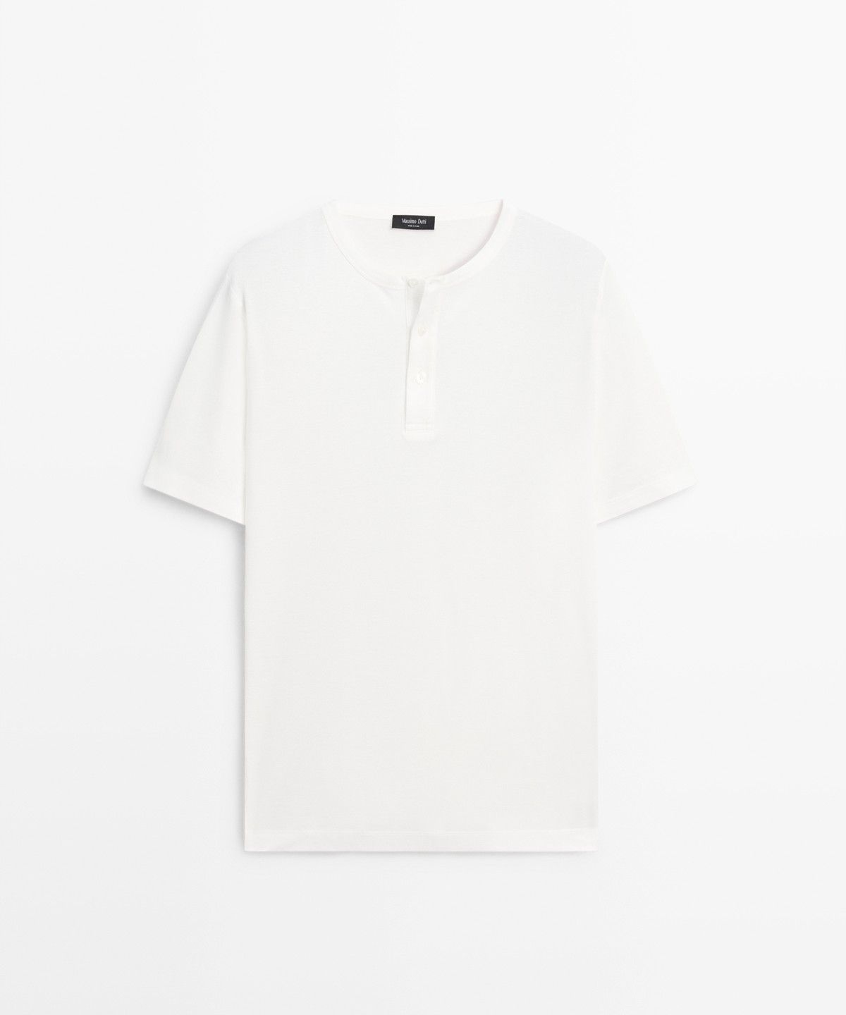 마시모두띠(MASSIMO DUTTI) 100% 코튼 헨리넥 티셔츠