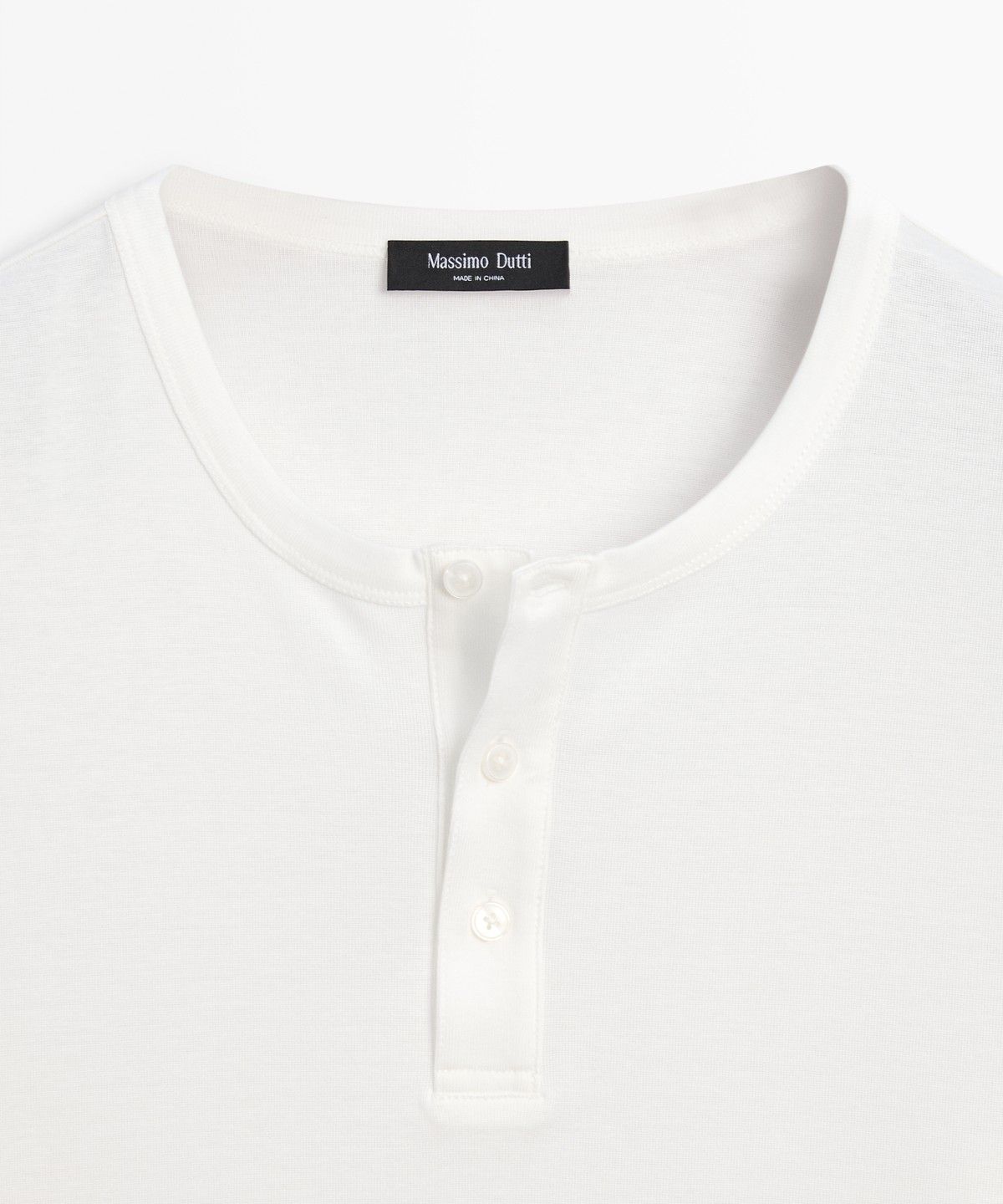 마시모두띠(MASSIMO DUTTI) 100% 코튼 헨리넥 티셔츠