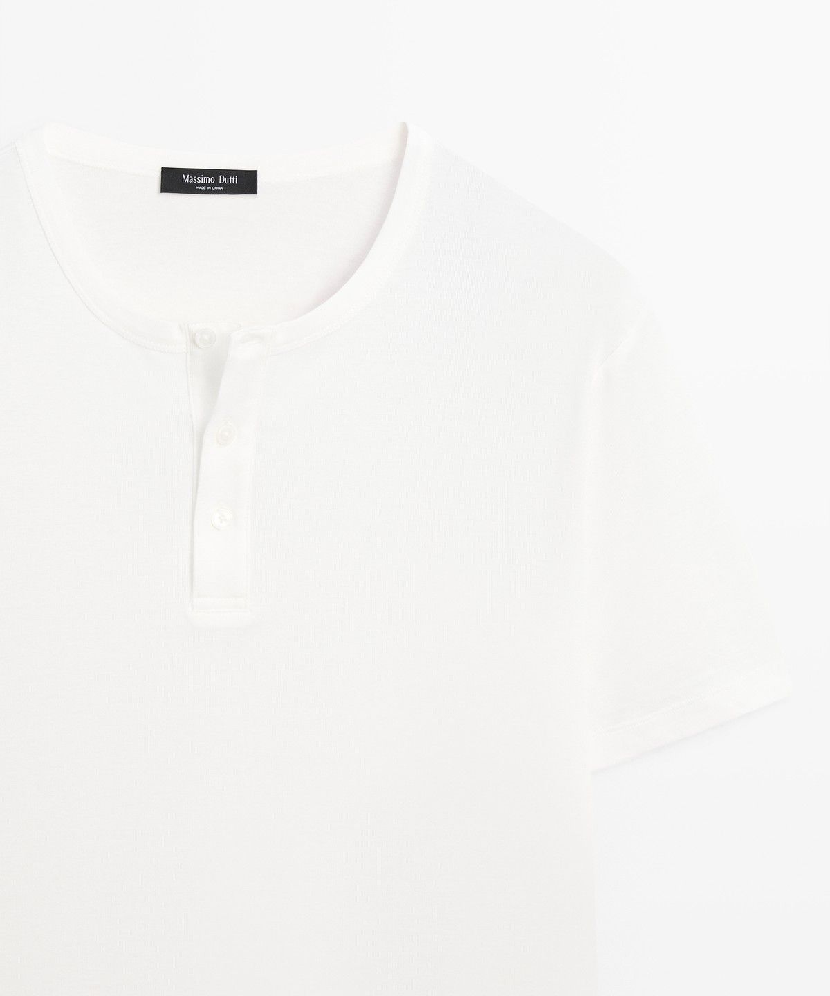 마시모두띠(MASSIMO DUTTI) 100% 코튼 헨리넥 티셔츠