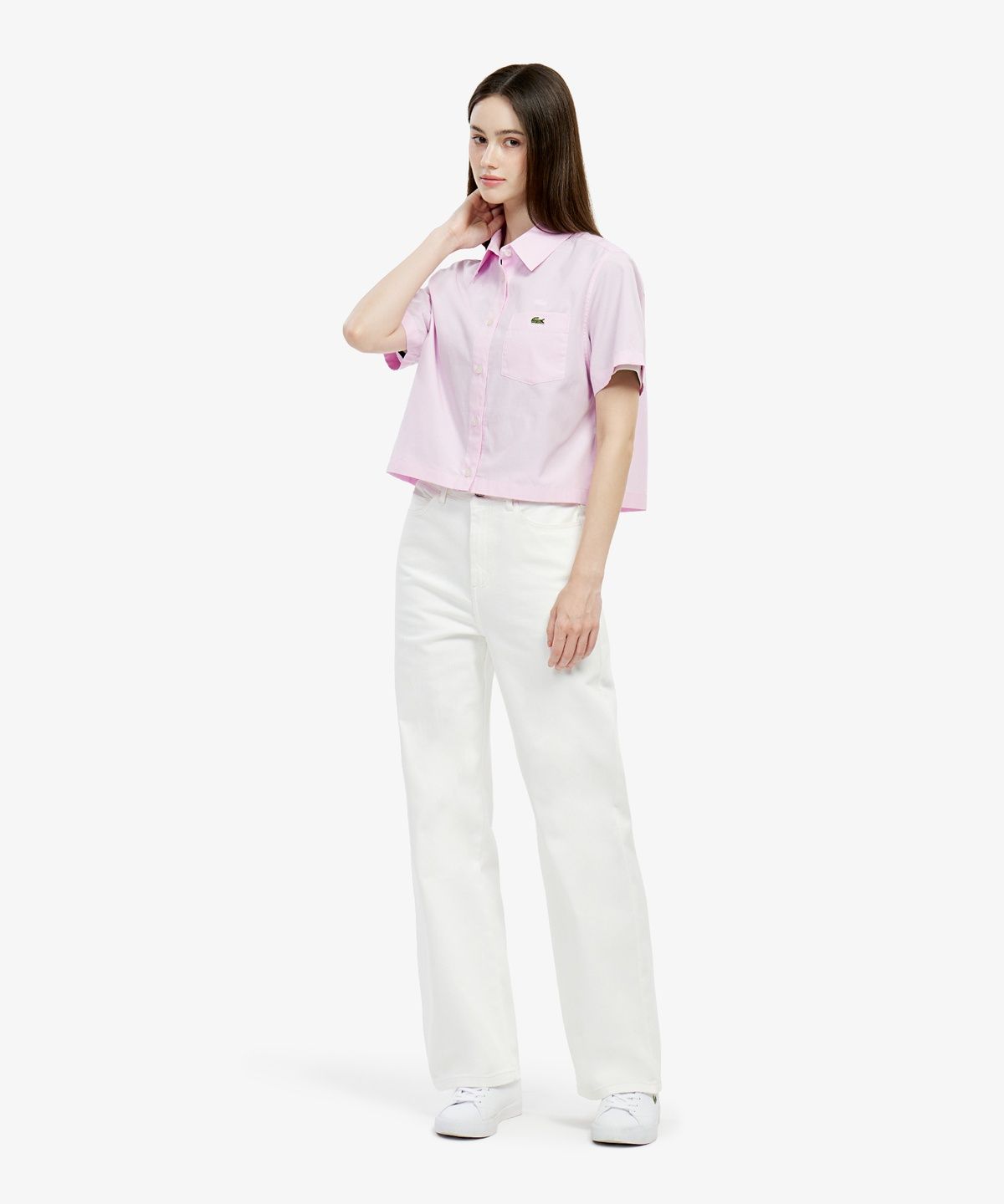 라코스테(LACOSTE) 여성 JP 코튼린넨 반팔셔츠 CF9479-56G Z4H