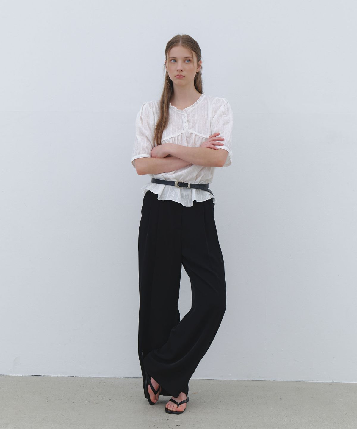 클루니(CLUNY) Soft Drape Wide Pants - black